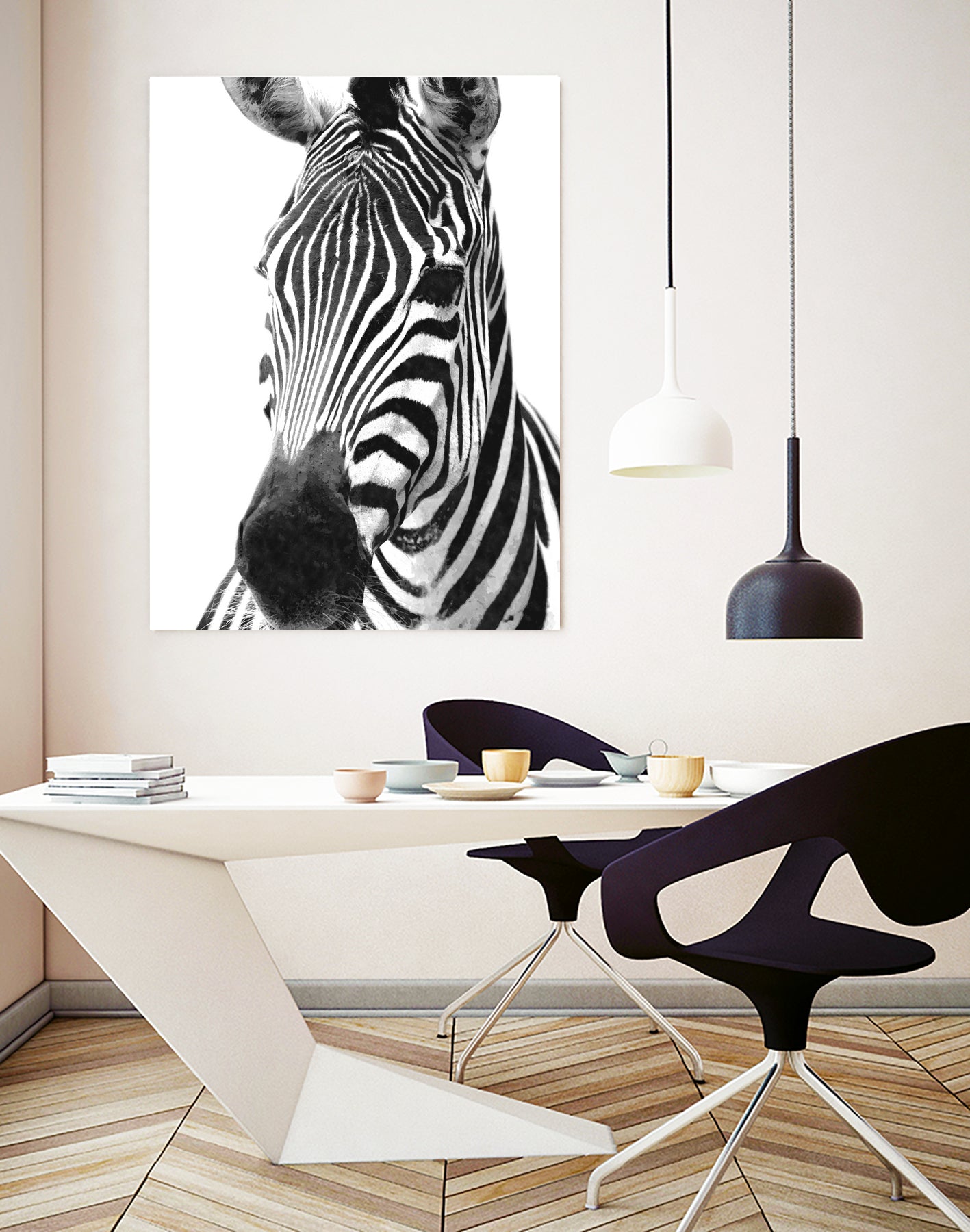 Black and White Zebra by Alessandra Minervini on GIANT ART - black digital painting