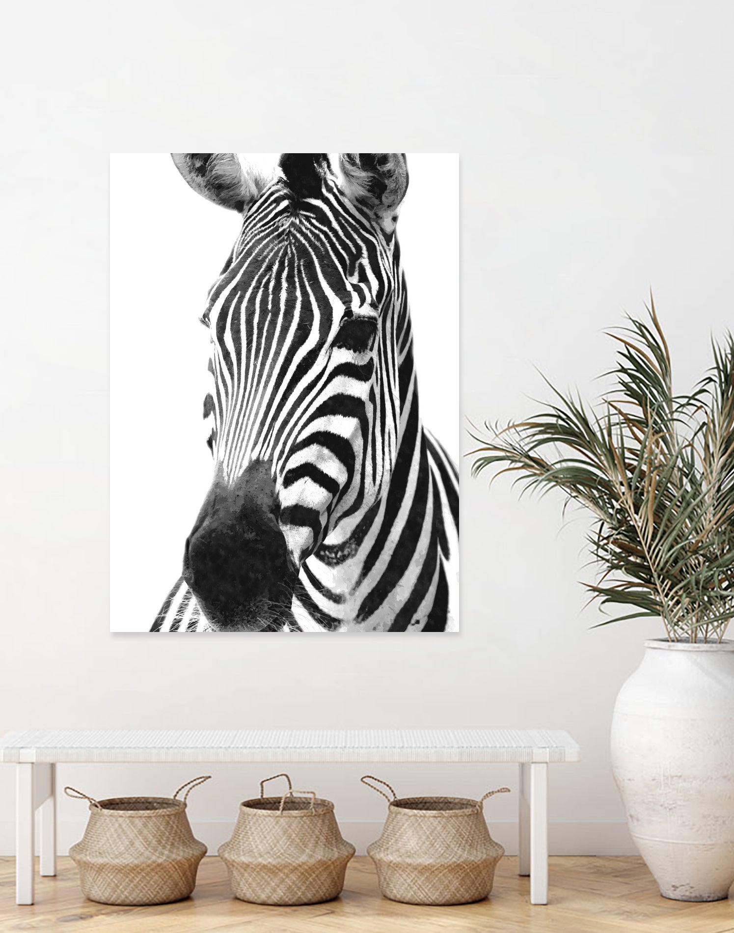 Black and White Zebra by Alessandra Minervini on GIANT ART - black digital painting