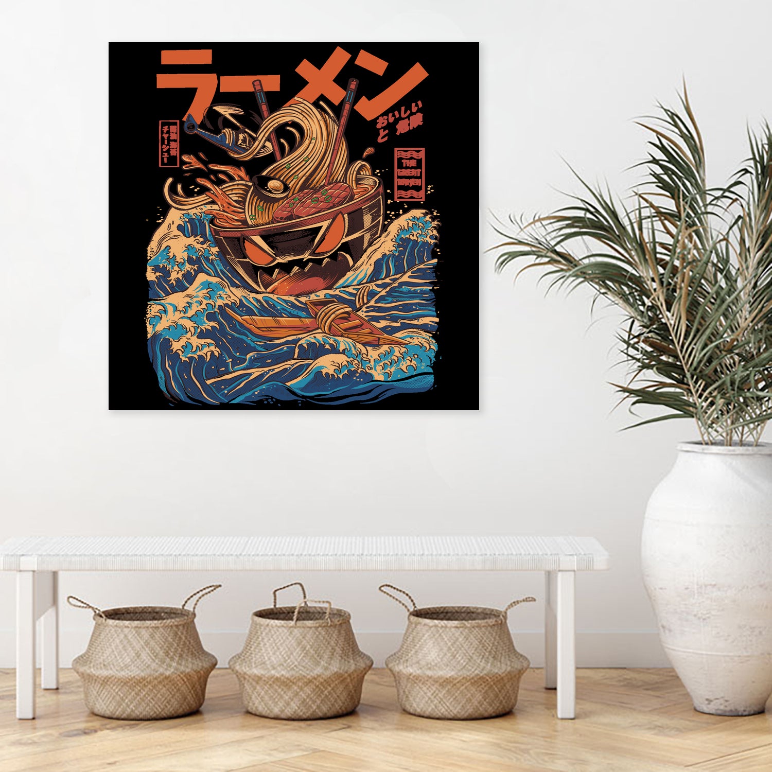 Great Ramen off Kanagawa by Ilustrata design on GIANT ART - white digital drawing