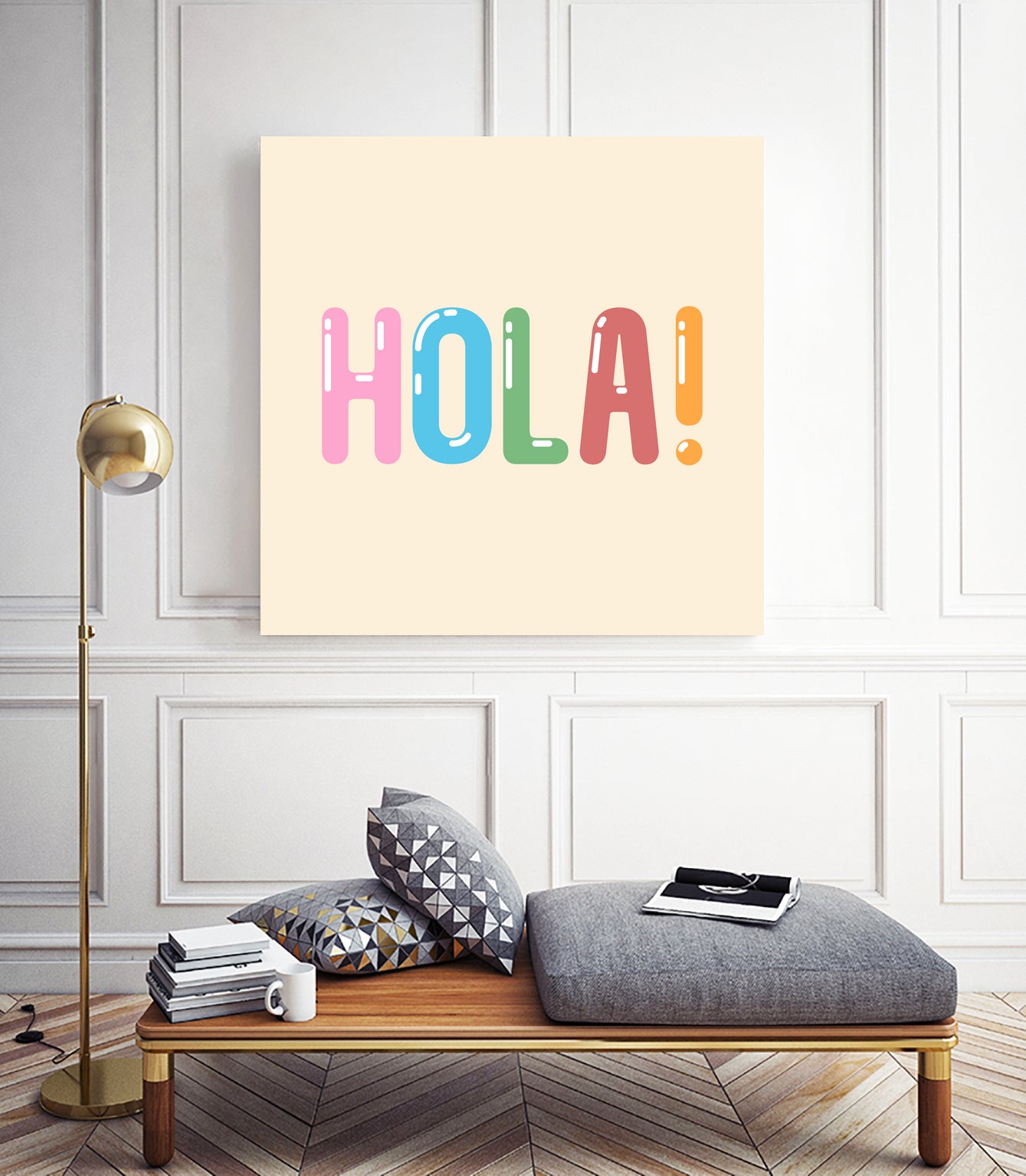 Hola! by Francisco Moreno on GIANT ART - yellow typography