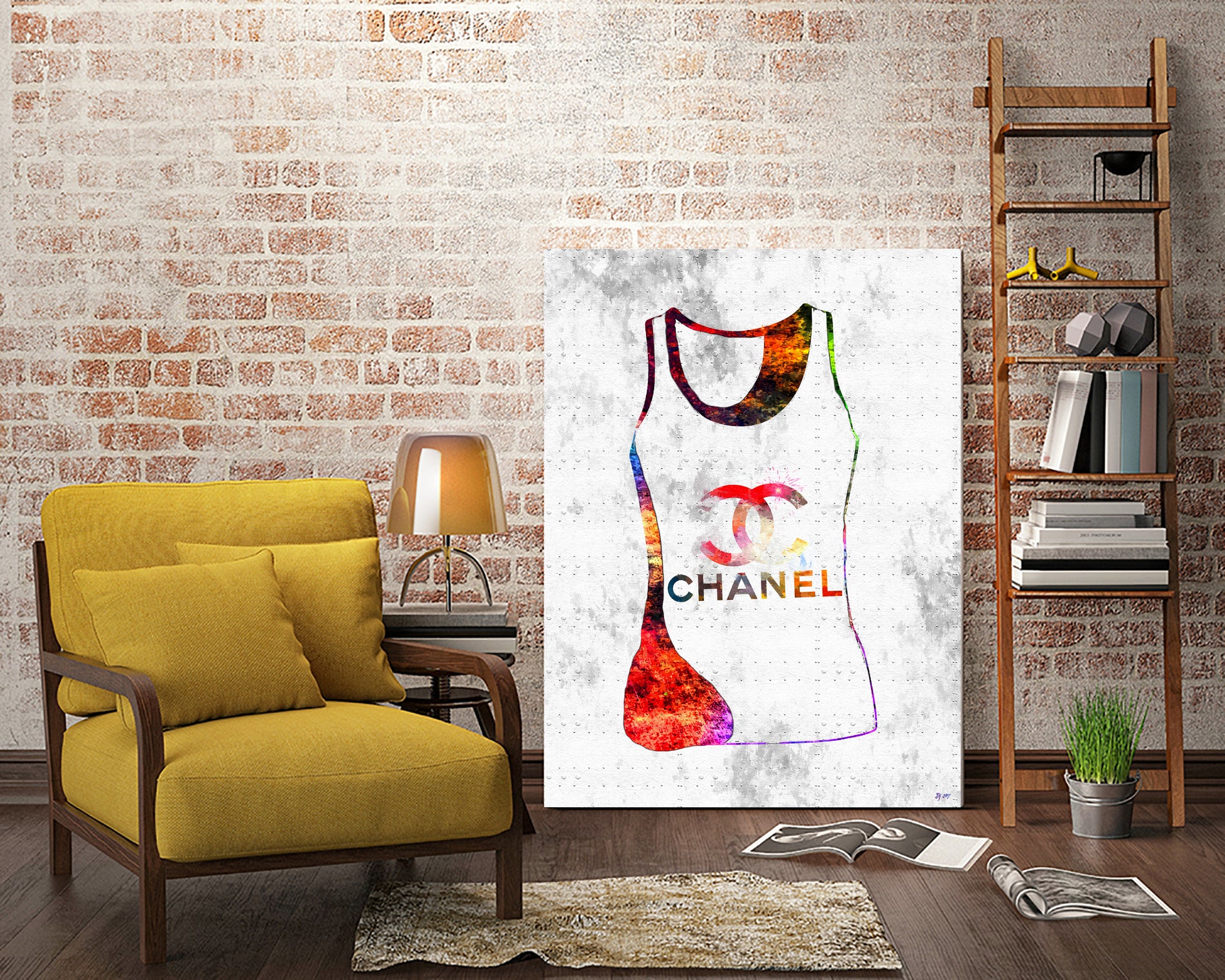 Chanel Shirt by Daniel Janda on GIANT ART - pink mixed media