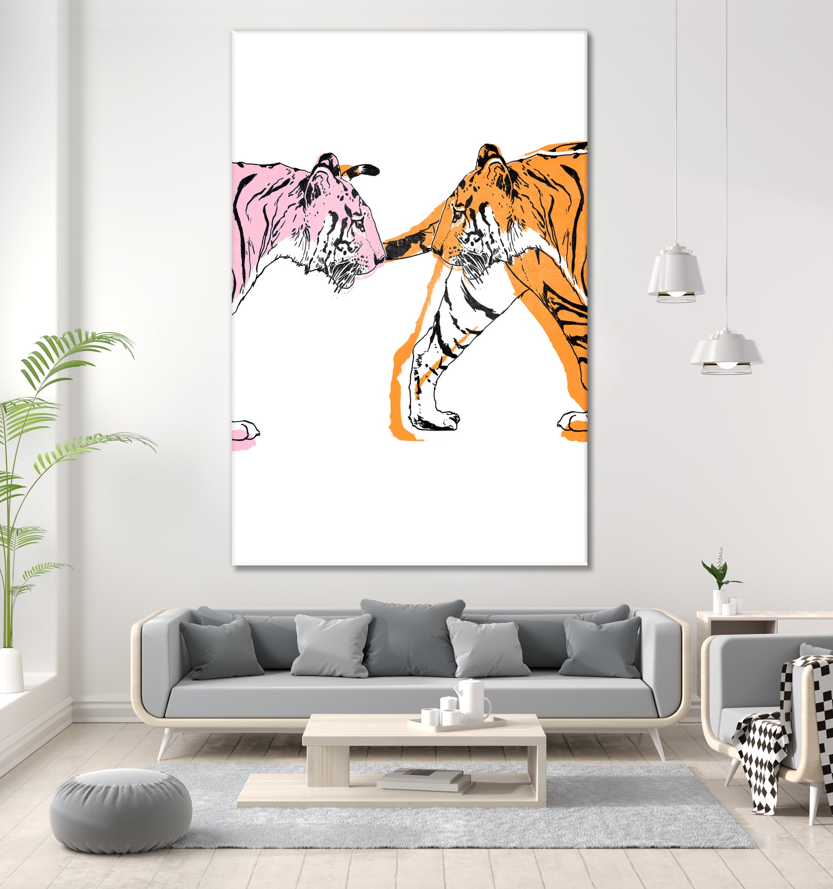TIGER LOVE by VICTOR ABARCA on GIANT ART - pink digital painting