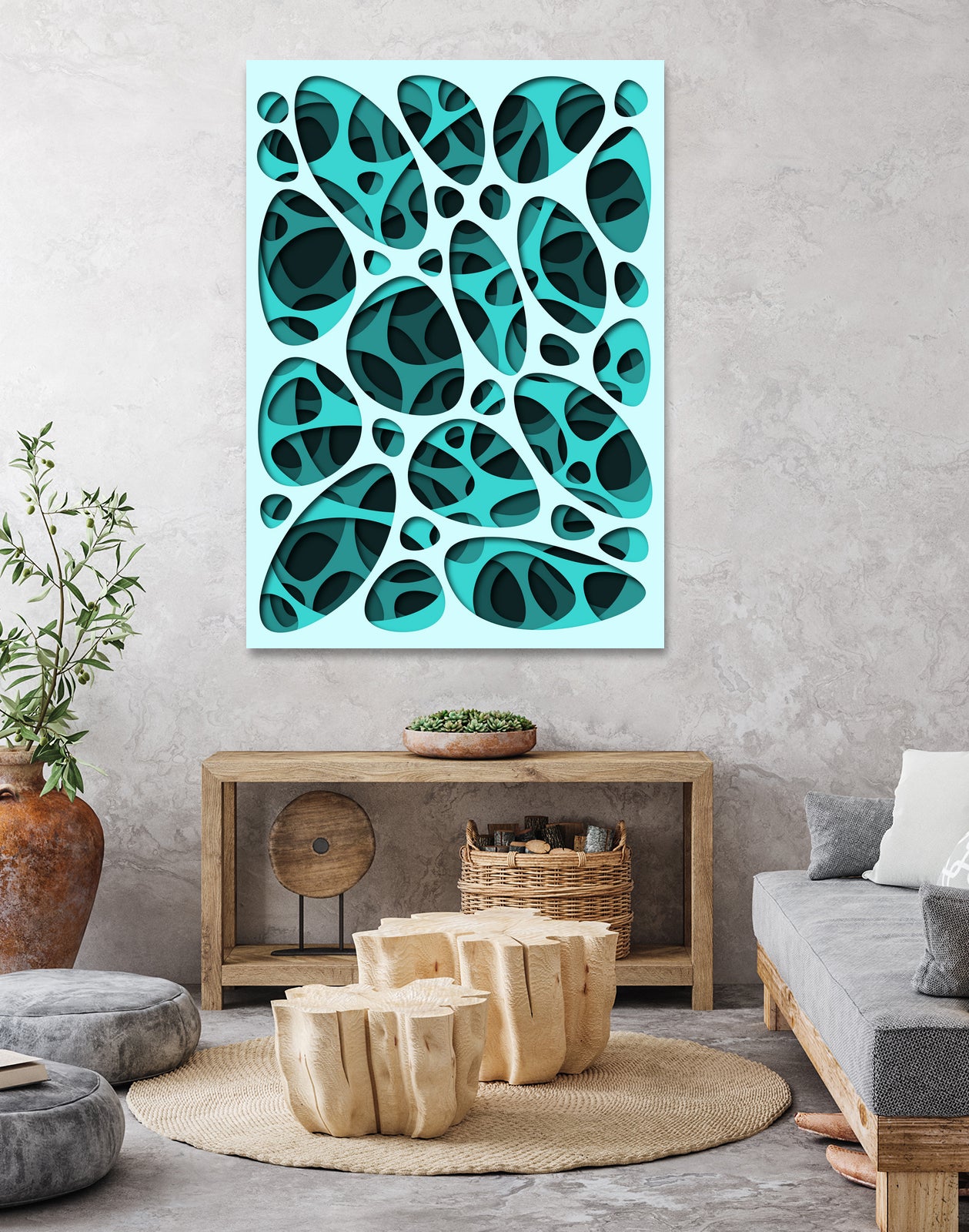 Interarea #16 by fabrice blin on GIANT ART - blue digital drawing