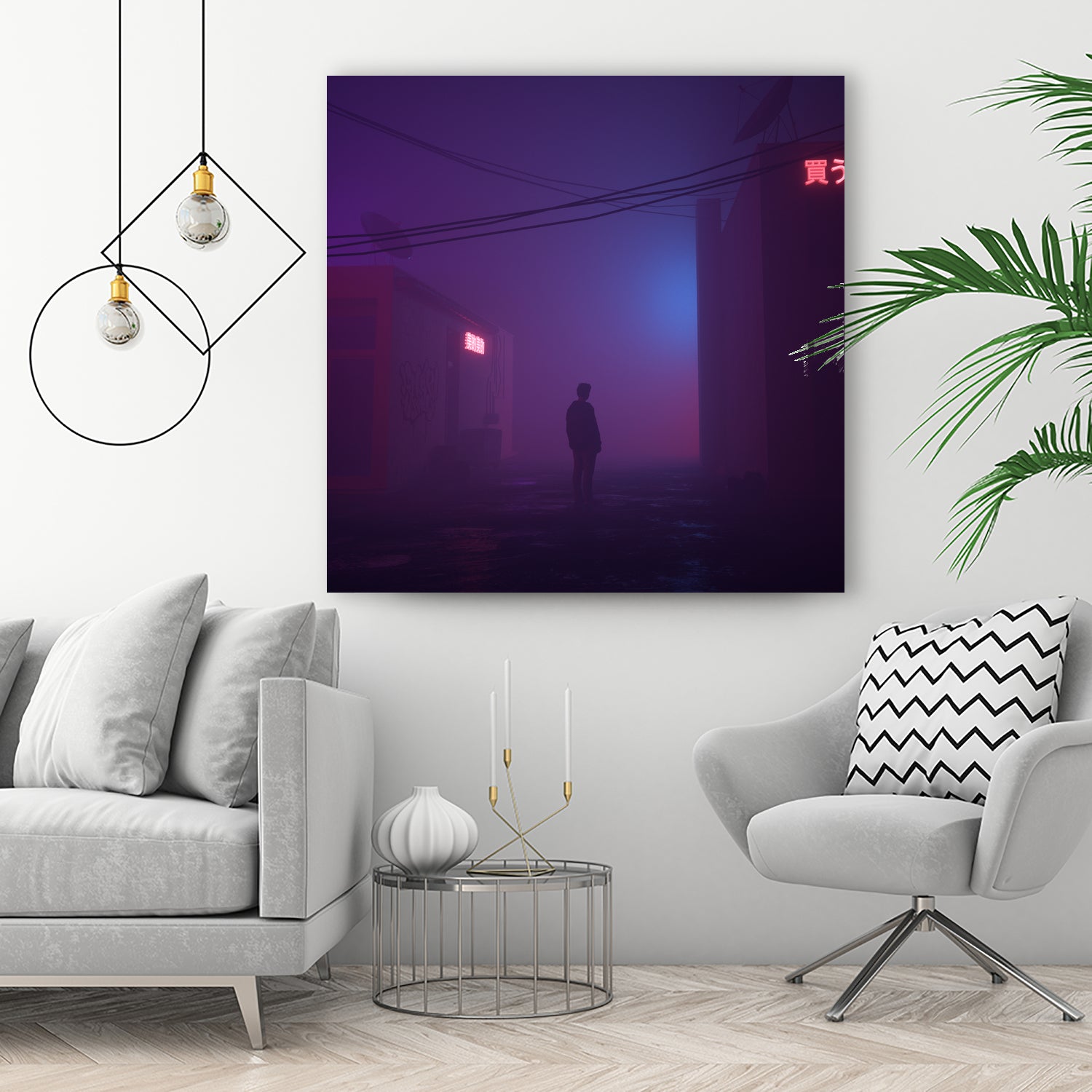 Fog Buildings by Nick Kempton on GIANT ART - blue 3d art