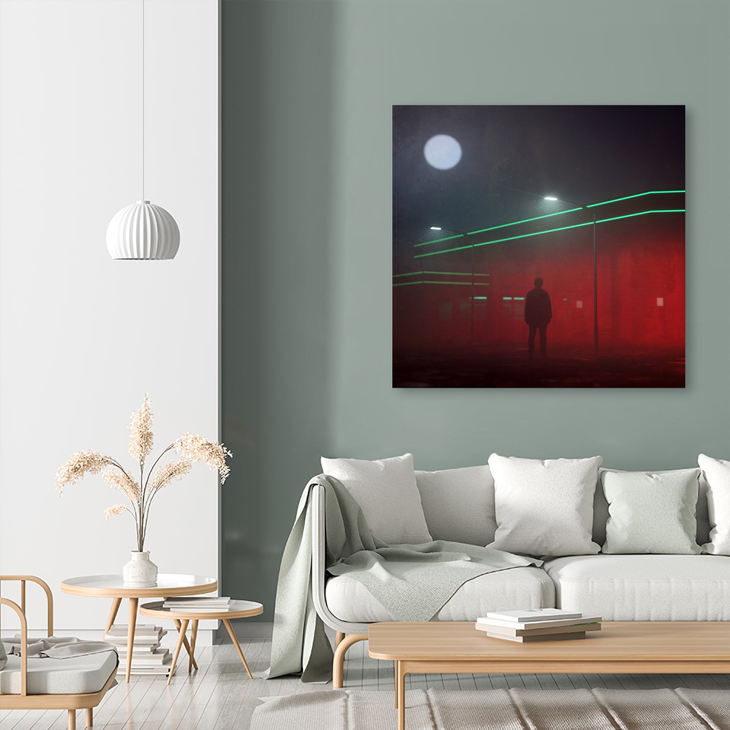 Gas Station Fog by Nick Kempton on GIANT ART - red digital painting