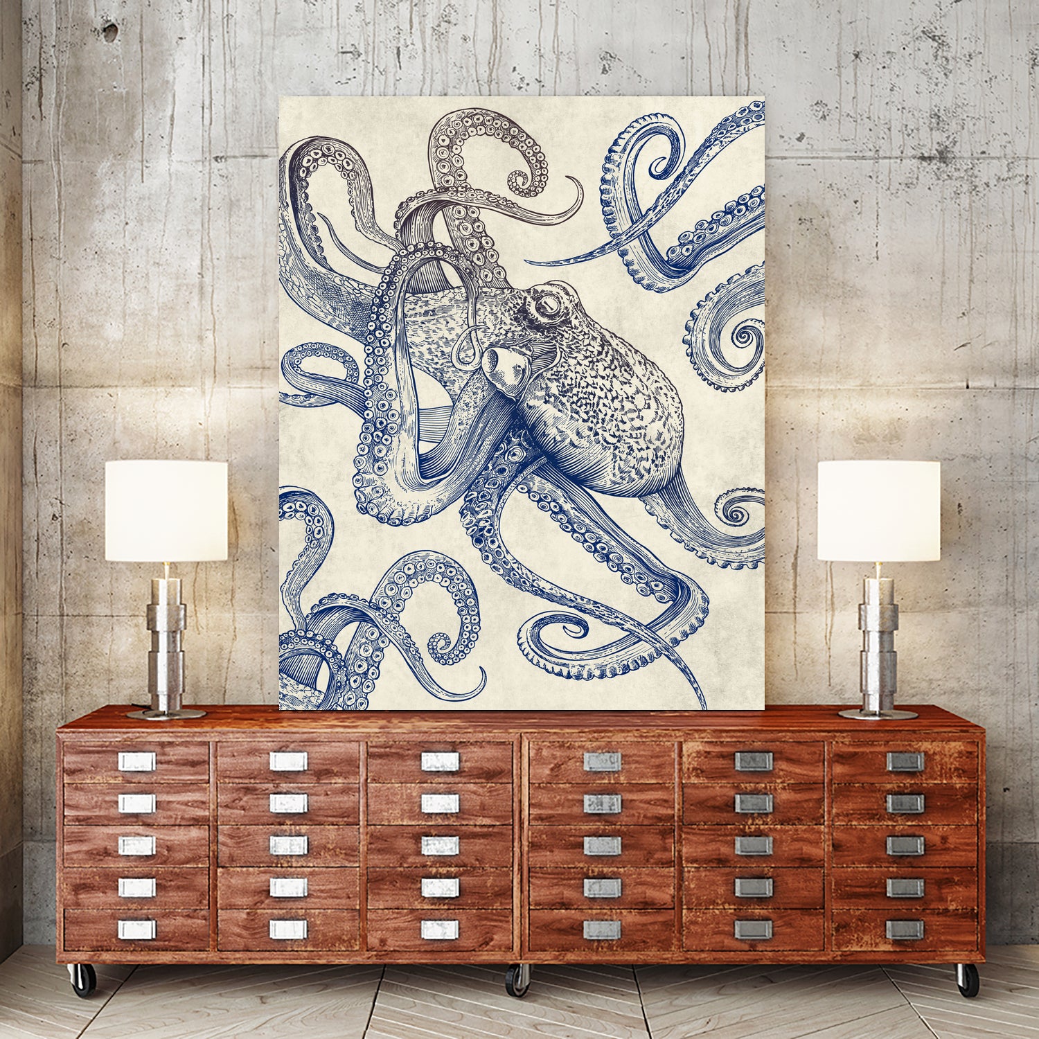 Octo Flow by Caldwell Rachel on GIANT ART - blue digital drawing