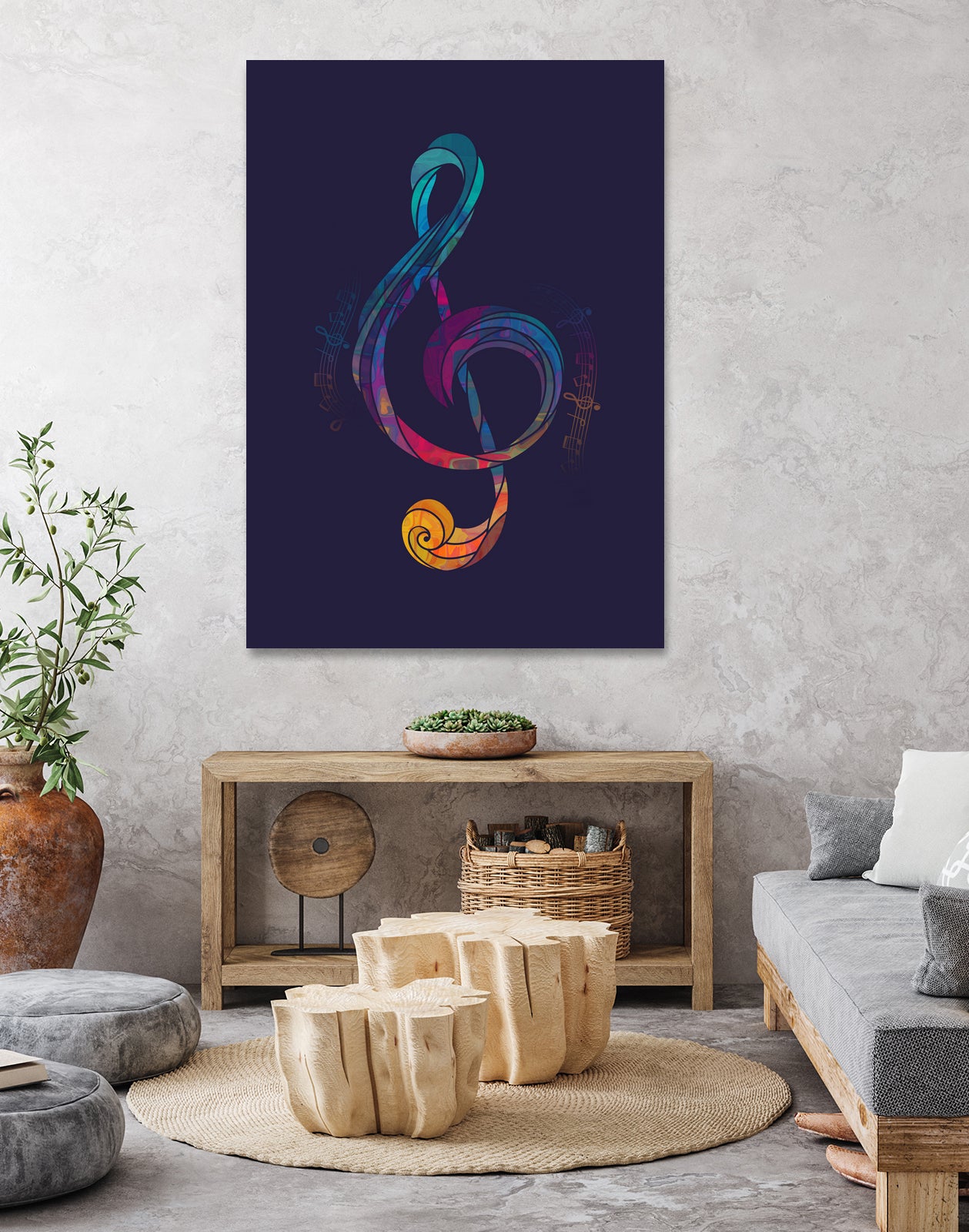 Treble Color by Leandro Jorge on GIANT ART - blue vector illustration
