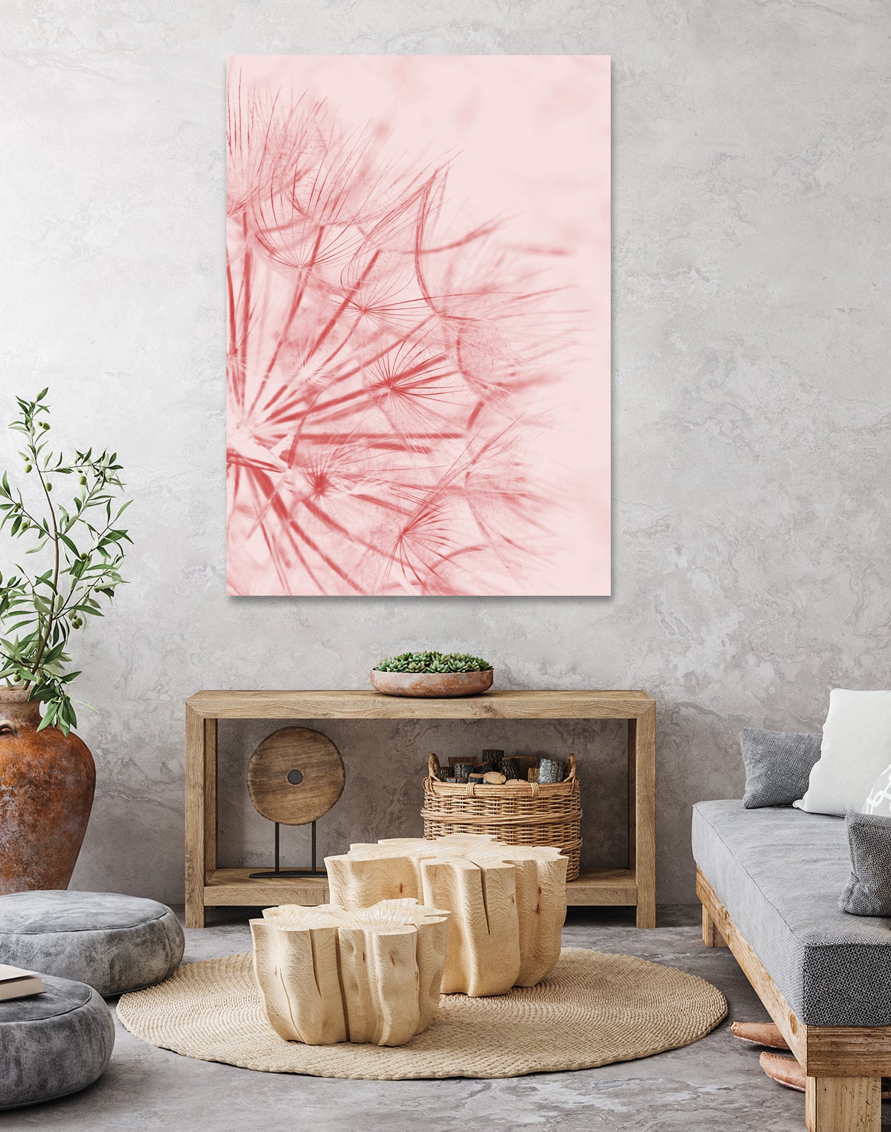 Dandelion In Pink by IOANNA PAPANIKOLAOU on GIANT ART - pink photo illustration