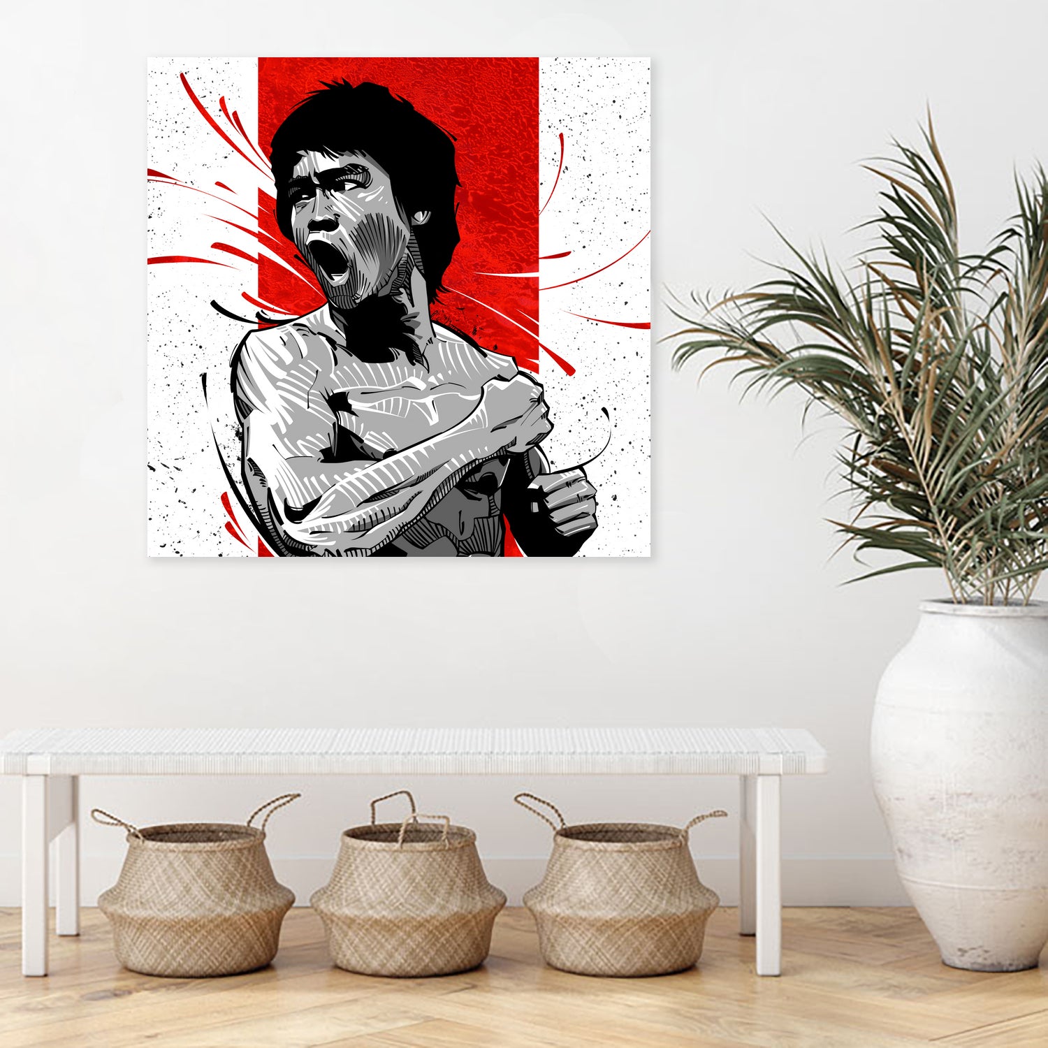 Bruce Lee by Nikita Abakumov on GIANT ART - red digital painting