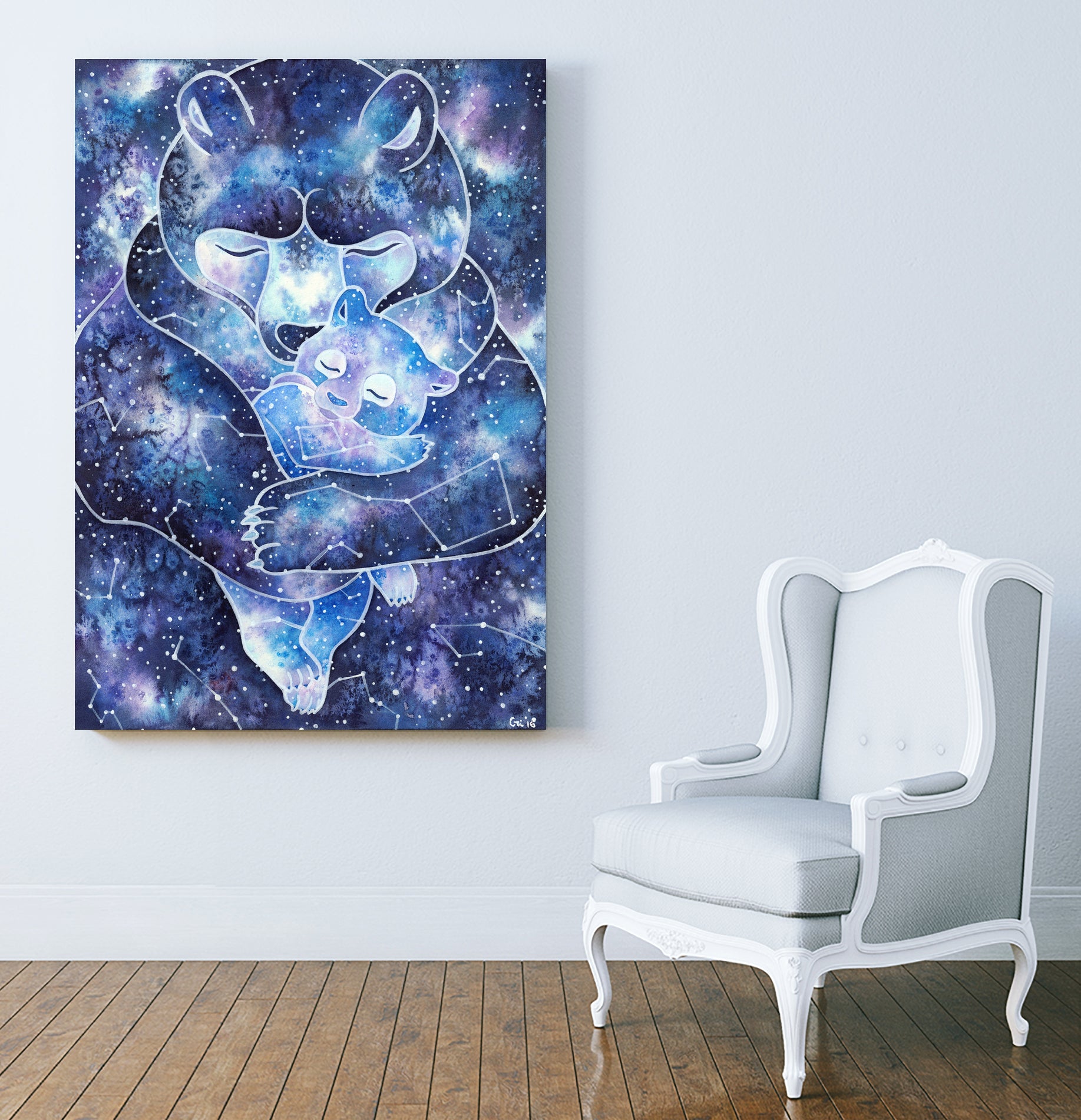 Ursa Major and Ursa Minor by Cristiana Palestini on GIANT ART - blue cartooning