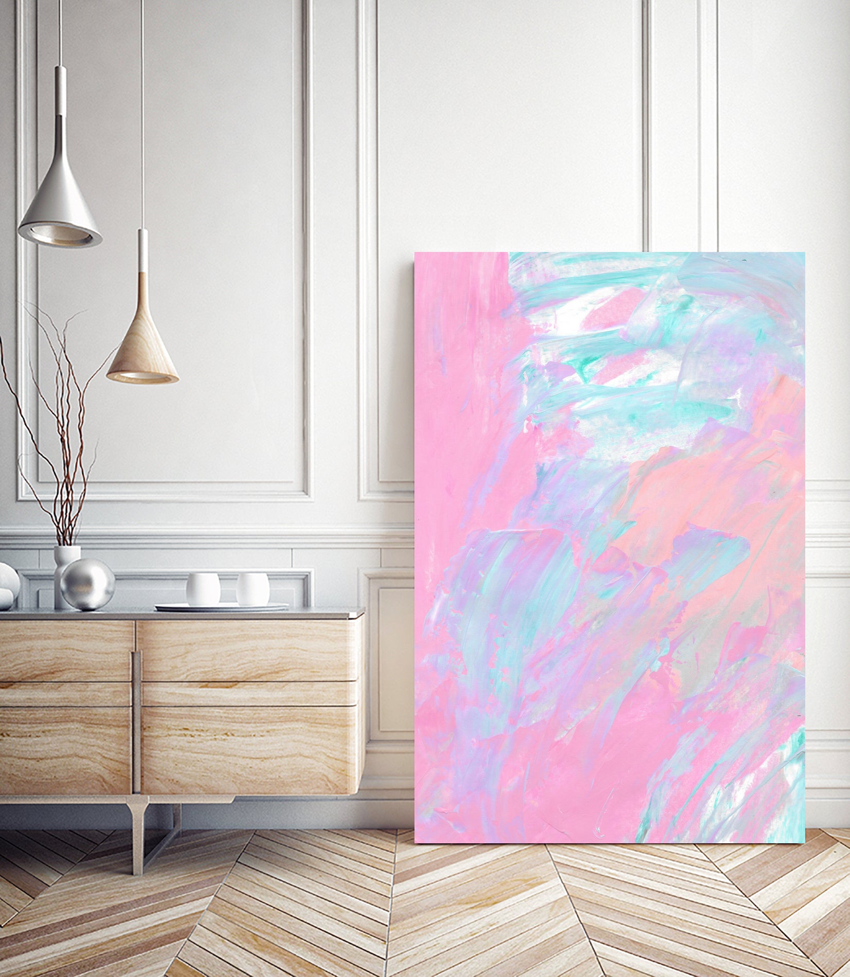 Abstract 2494 by Cecilie Karoline on GIANT ART - pink mixed media