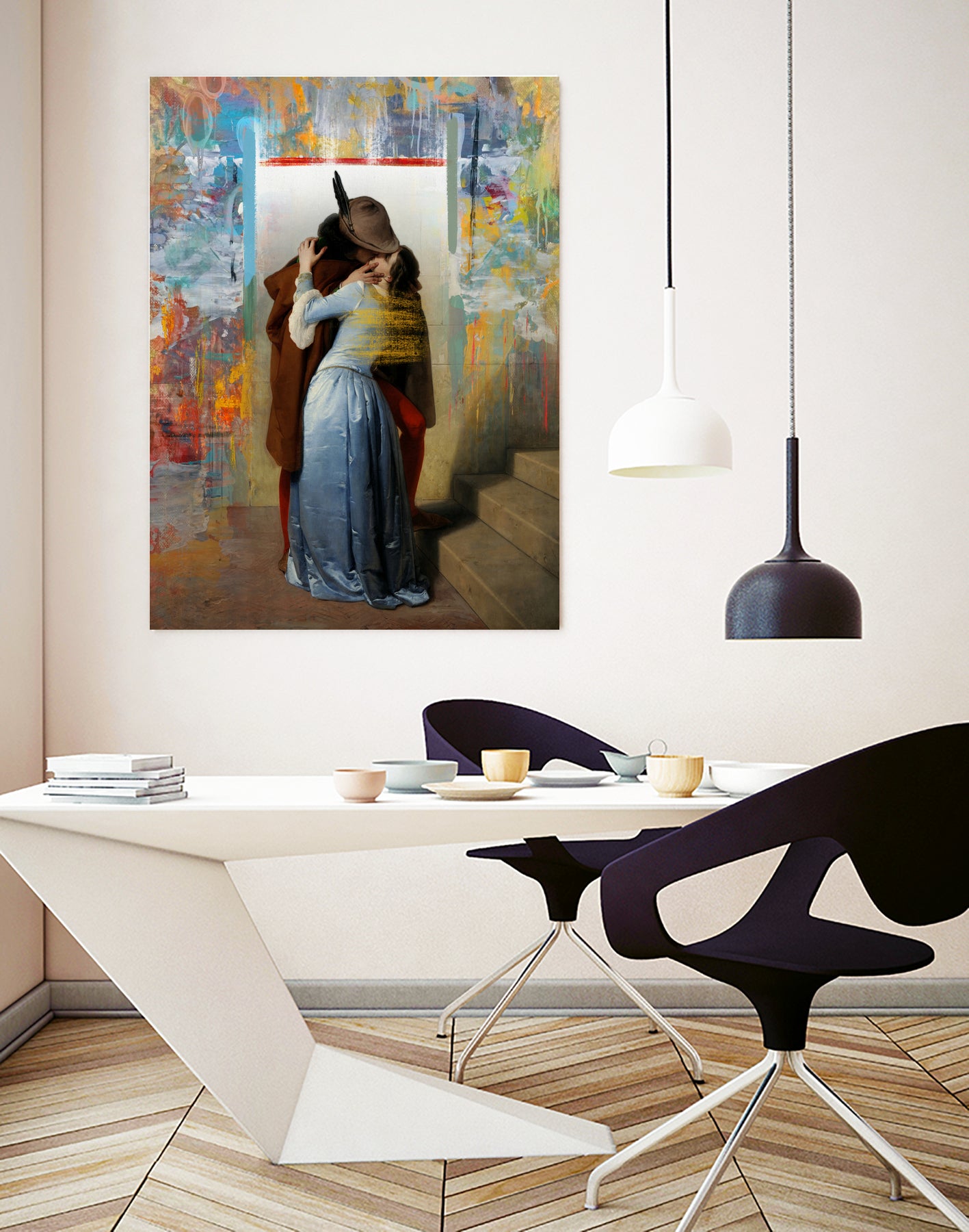 El beso by José Luis Guerrero on GIANT ART - yellow digital painting