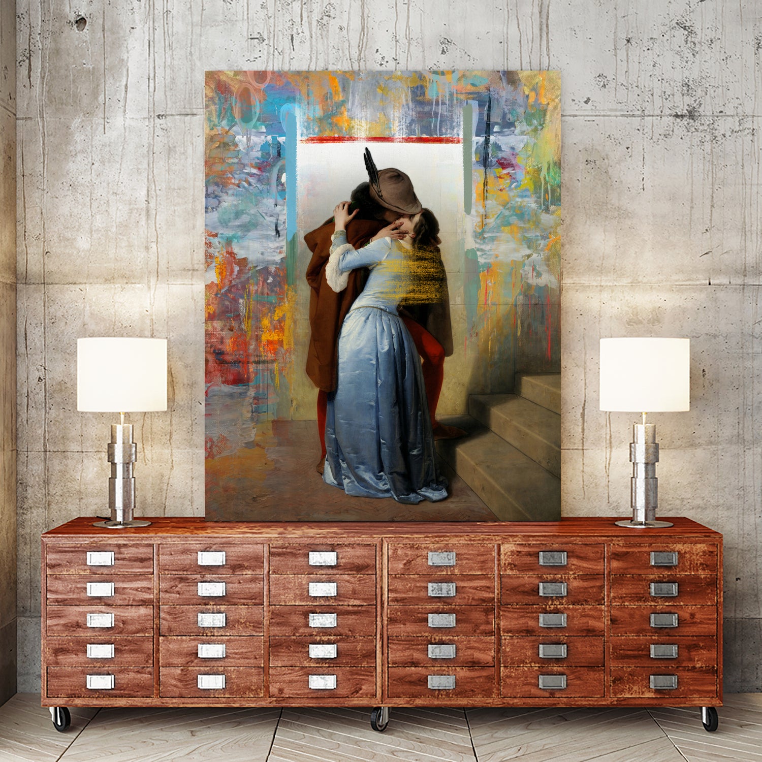 El beso by José Luis Guerrero on GIANT ART - yellow digital painting