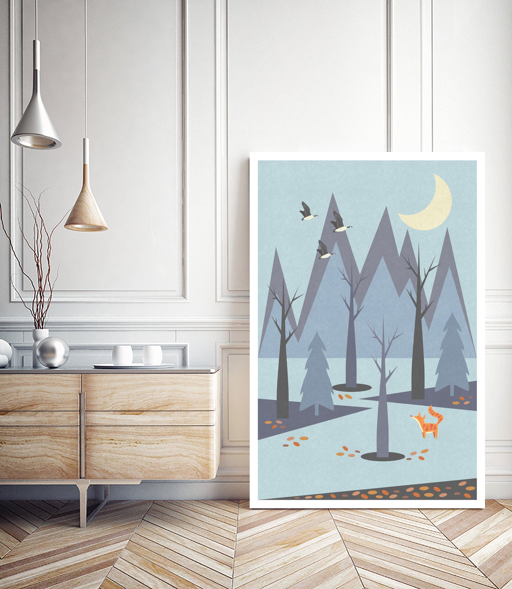 Autumn Feeling by Iveta Sermuksa on GIANT ART - blue vector illustration
