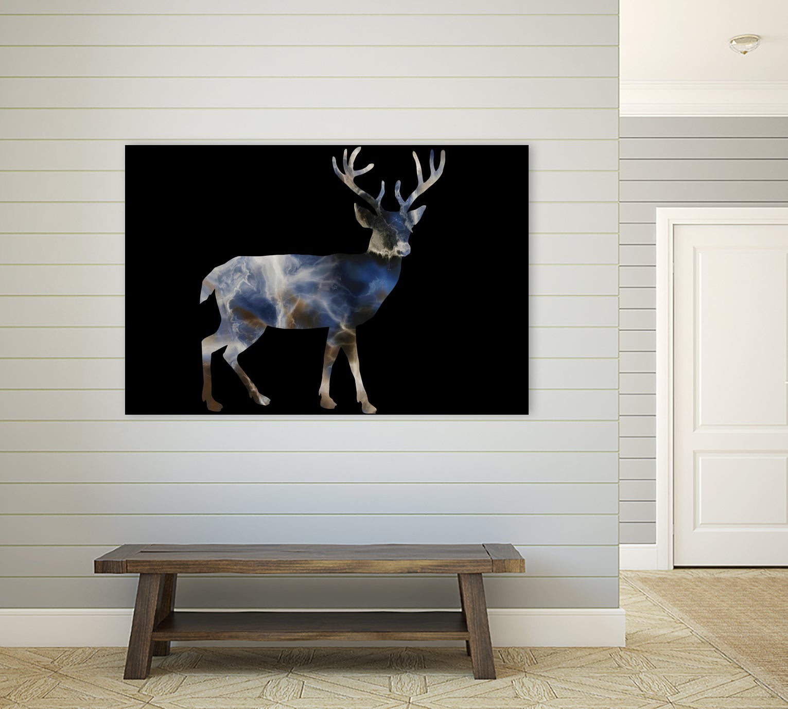 Marble Deer by Gamze Genc Celik on GIANT ART - blue vector illustration