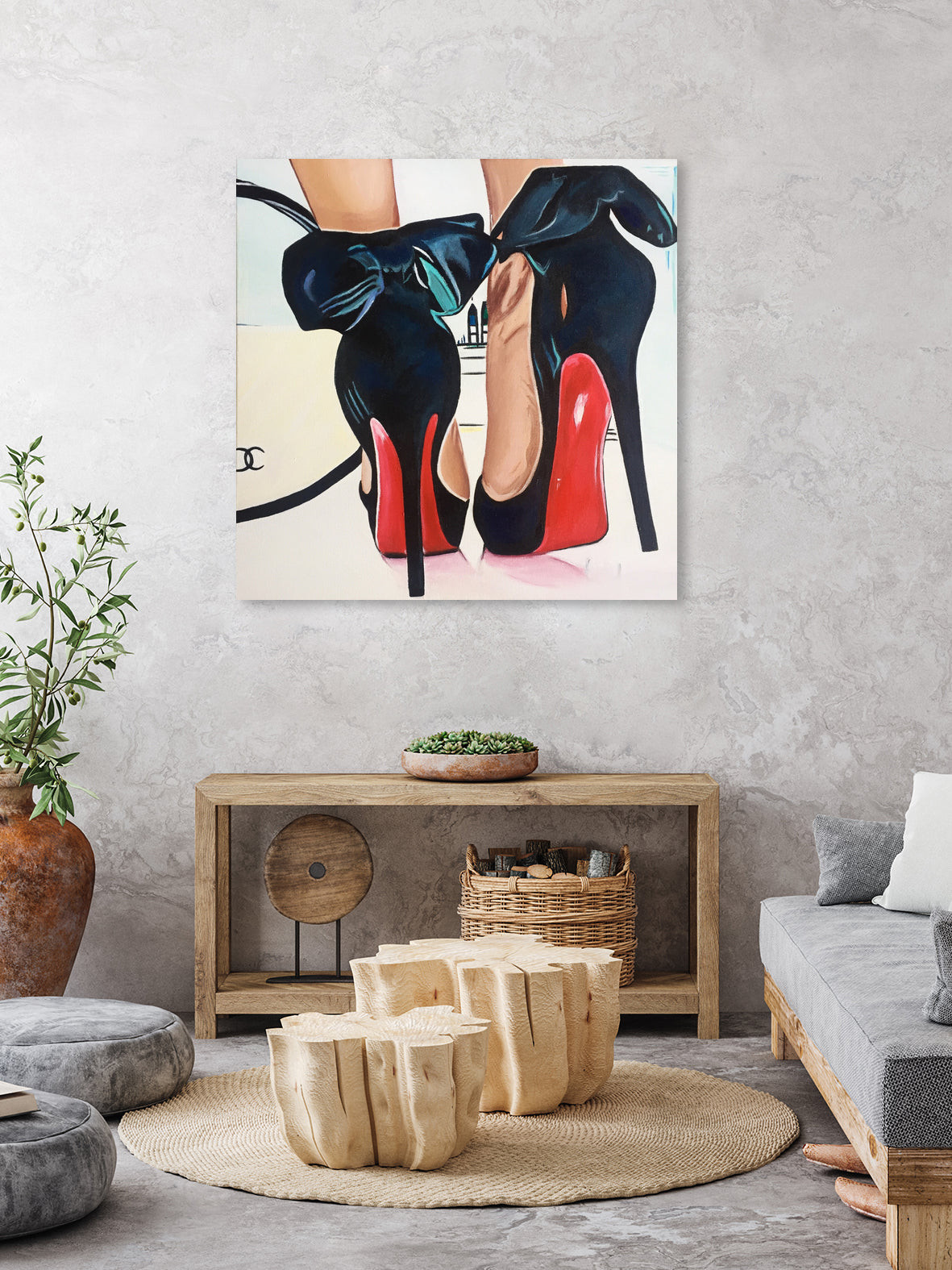 Date Night High Heels by Karim Aboud on GIANT ART - red mixed media