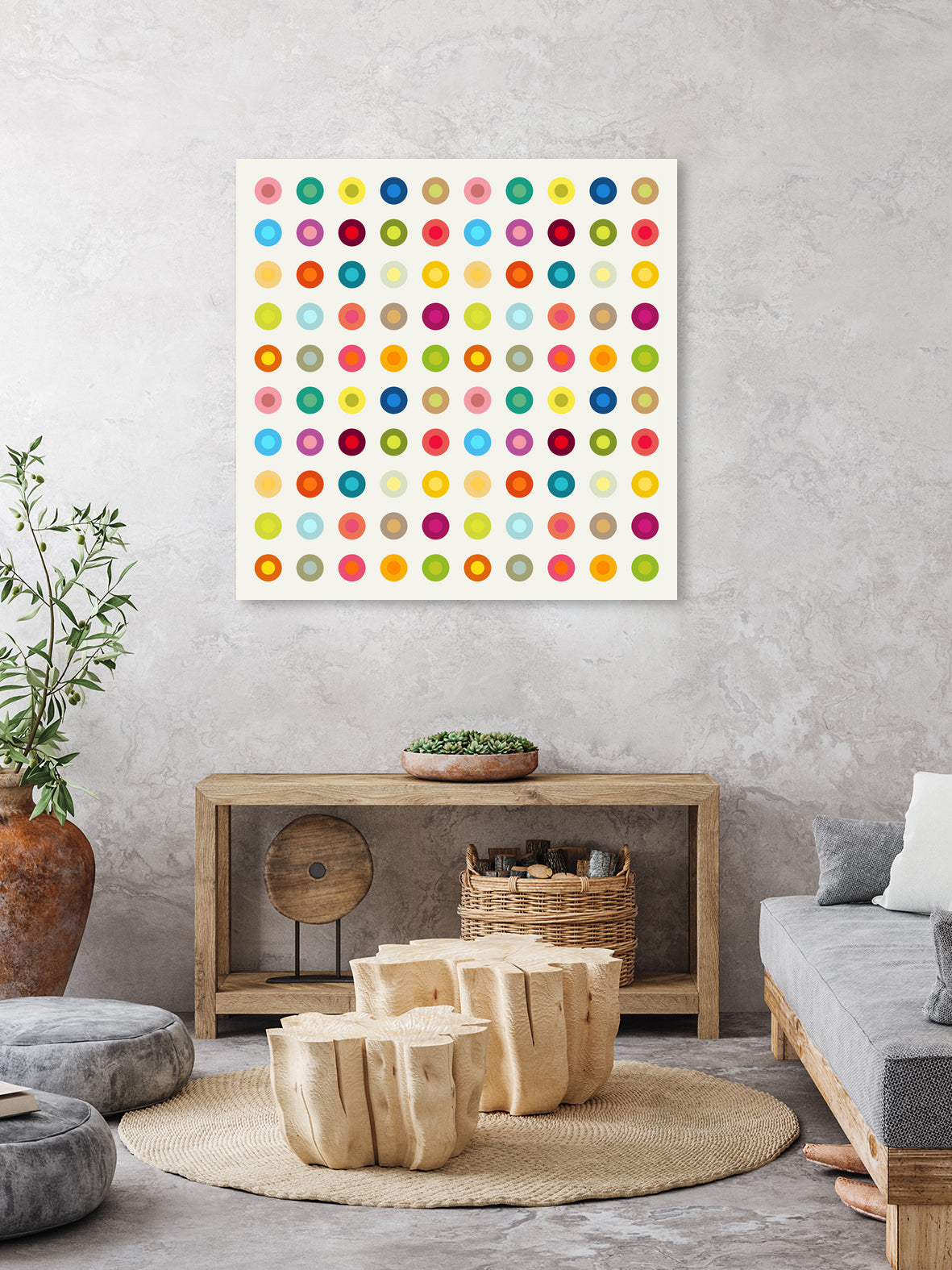 Vintage and Colourful Circles by Jean-christophe Tabary on GIANT ART - yellow digital drawing