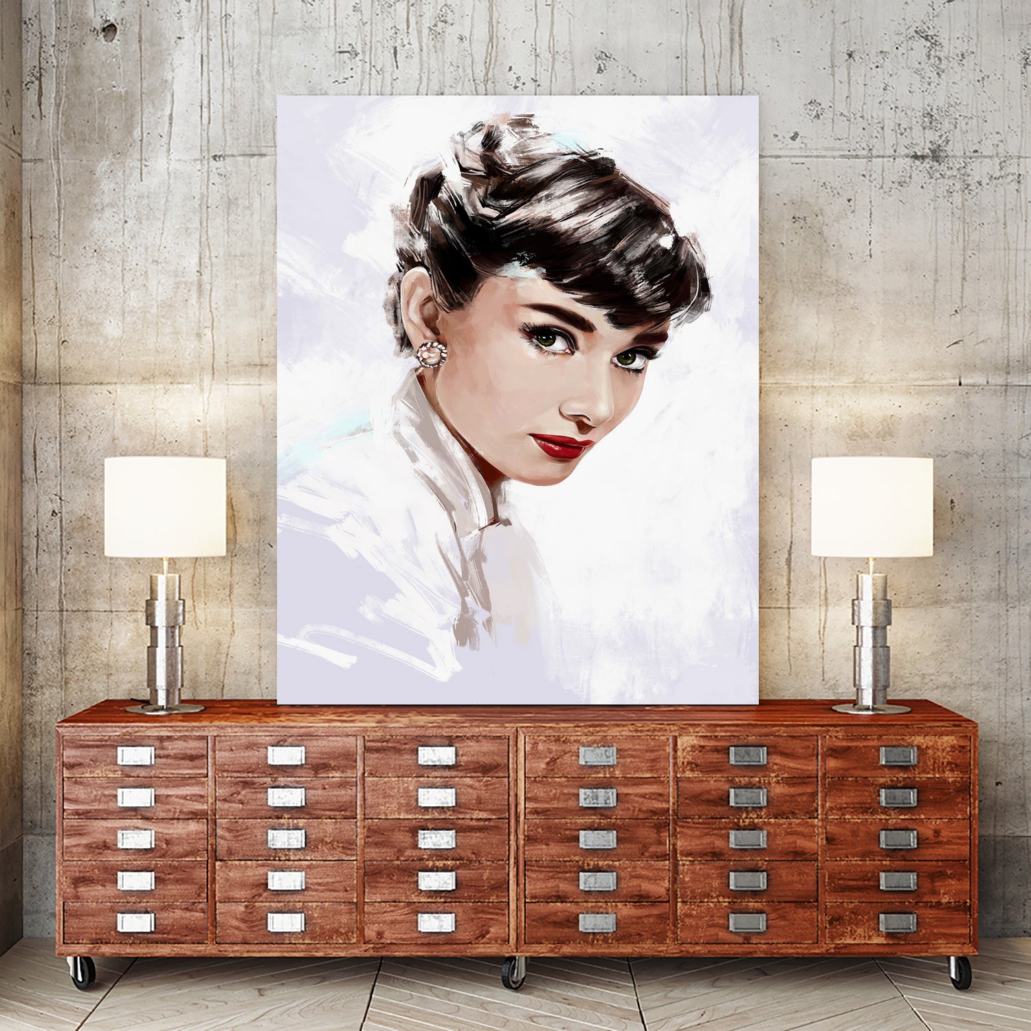 Audrey Hepburn by Dmitry Belov on GIANT ART - white digital painting