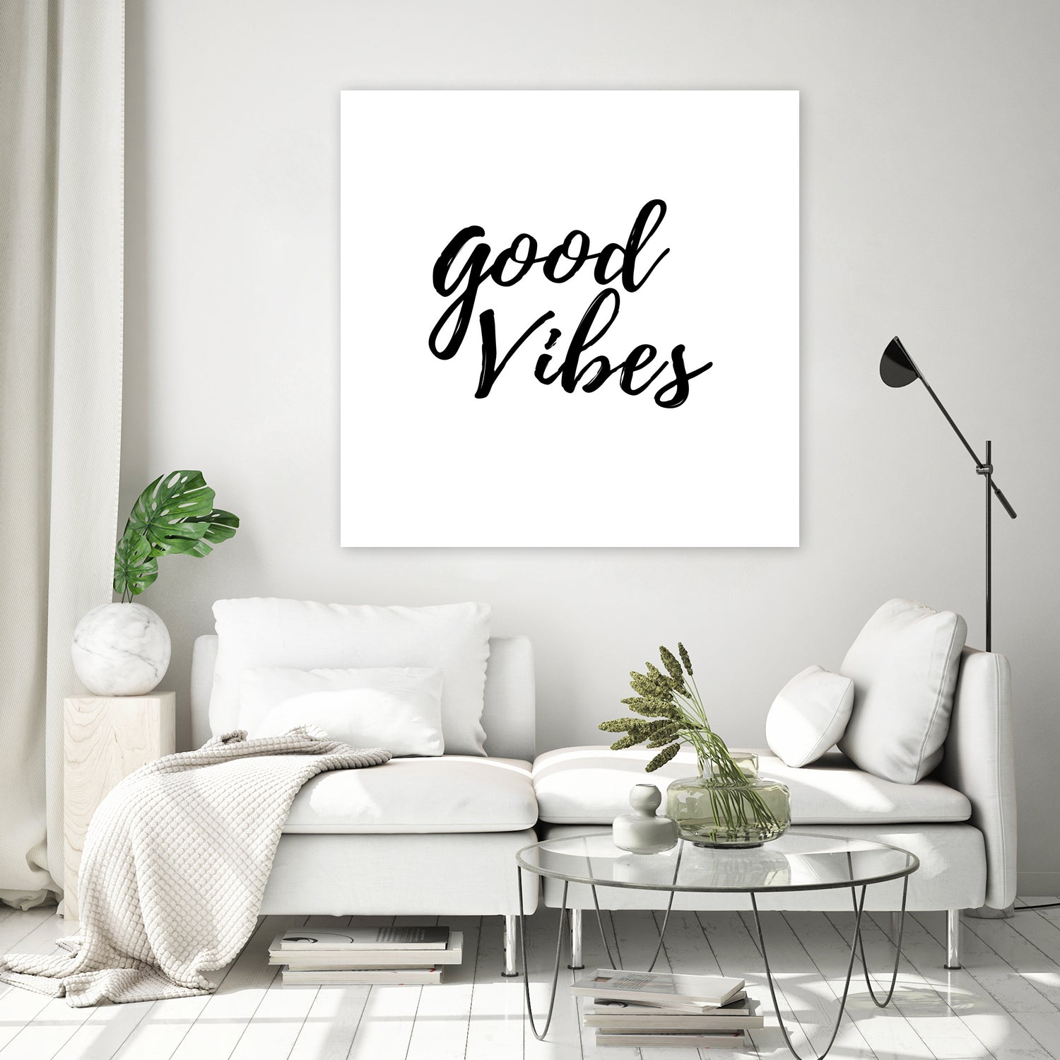 Good Vibes by Elina Koutsokera on GIANT ART - white typography