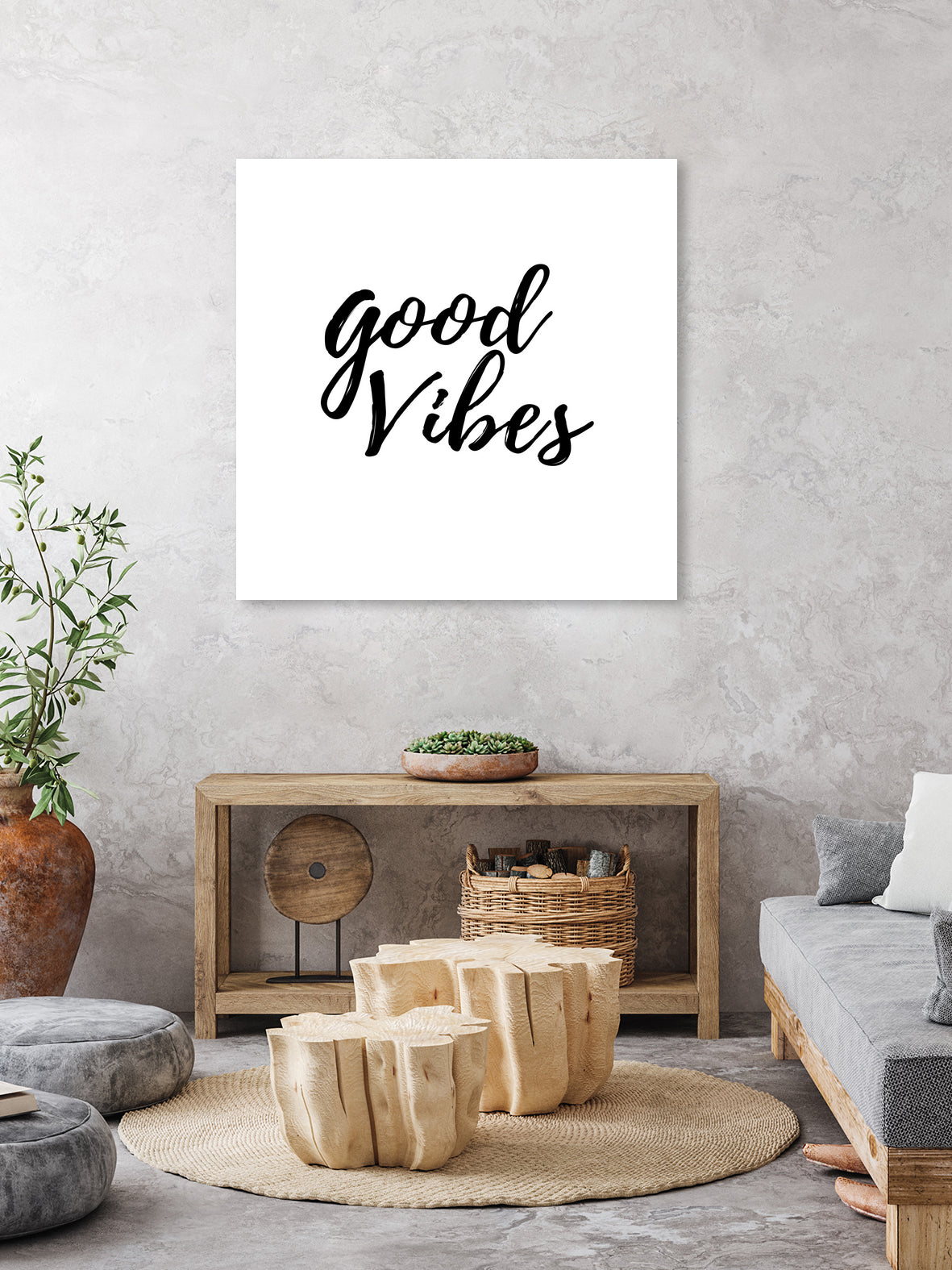 Good Vibes by Elina Koutsokera on GIANT ART - white typography