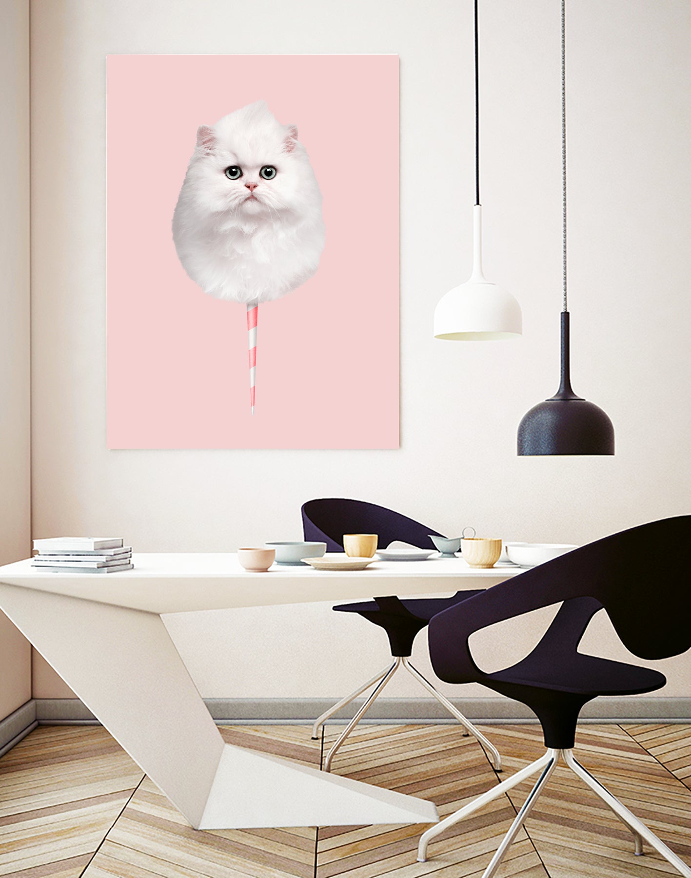 COTTON CANDY CAT by Jonas Loose on GIANT ART - pink photo manipulation