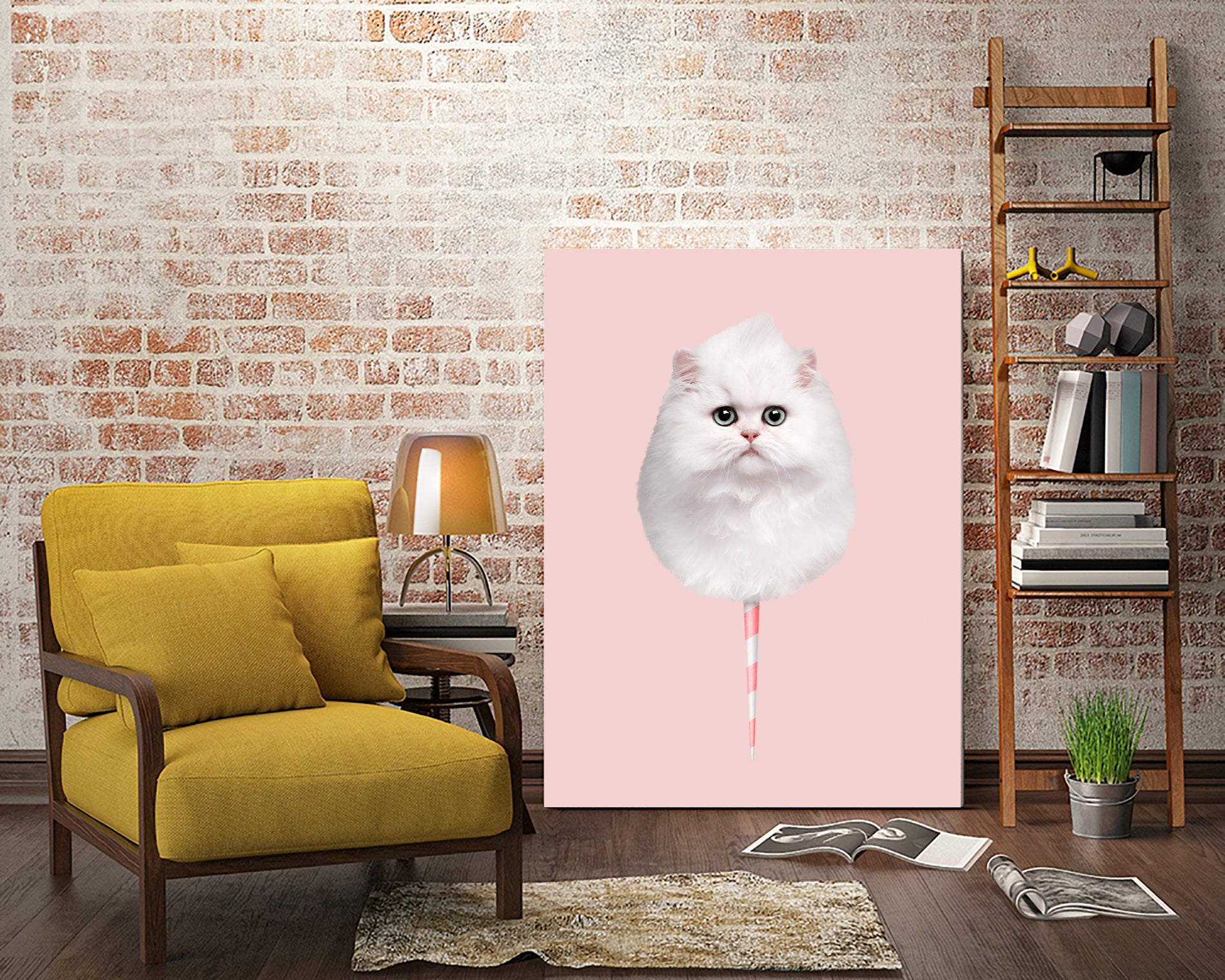 COTTON CANDY CAT by Jonas Loose on GIANT ART - pink photo manipulation