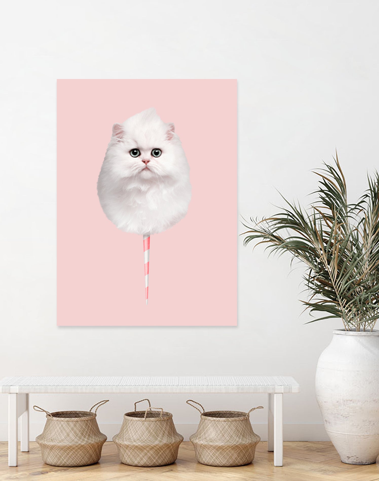 COTTON CANDY CAT by Jonas Loose on GIANT ART - pink photo manipulation