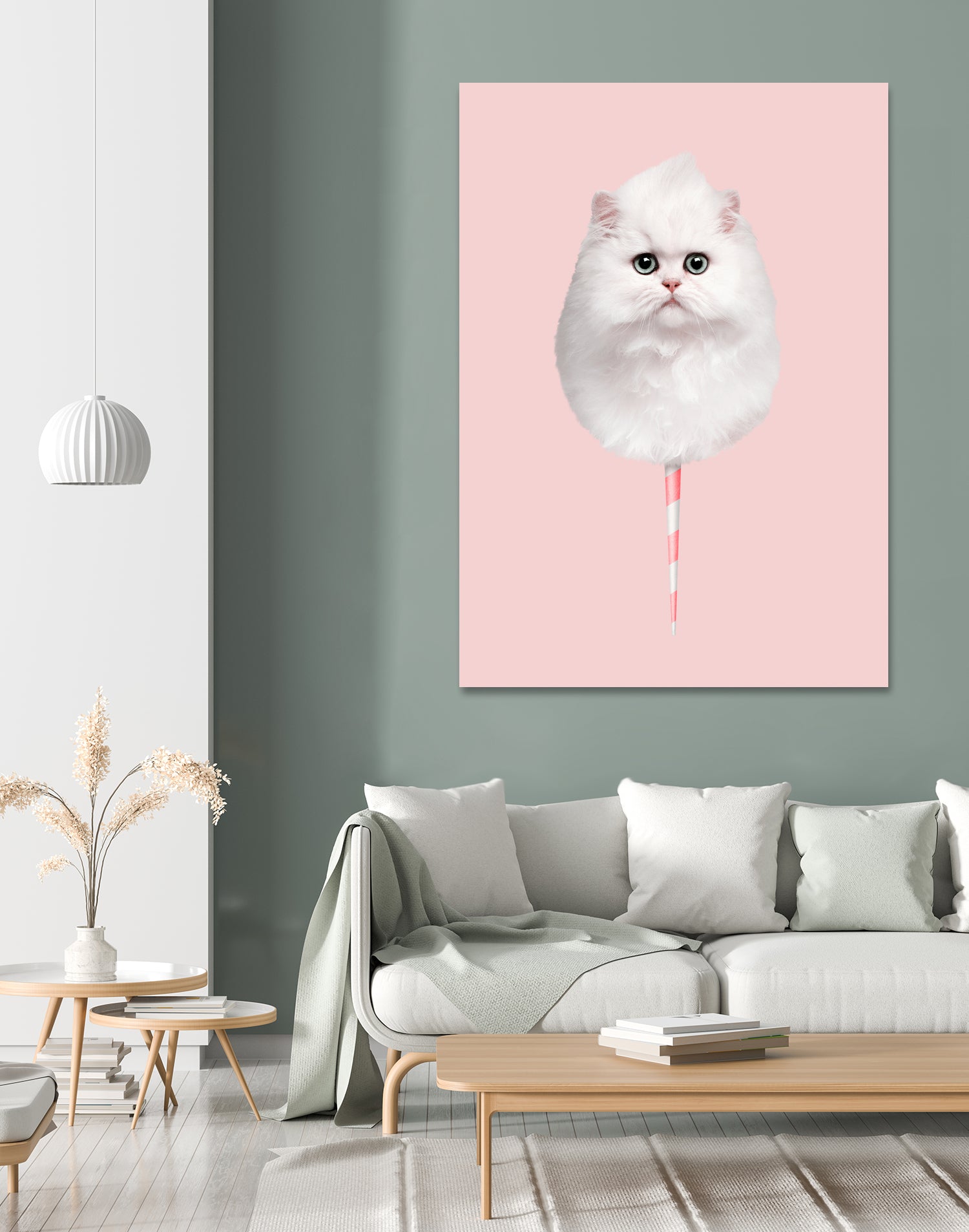 COTTON CANDY CAT by Jonas Loose on GIANT ART - pink photo manipulation
