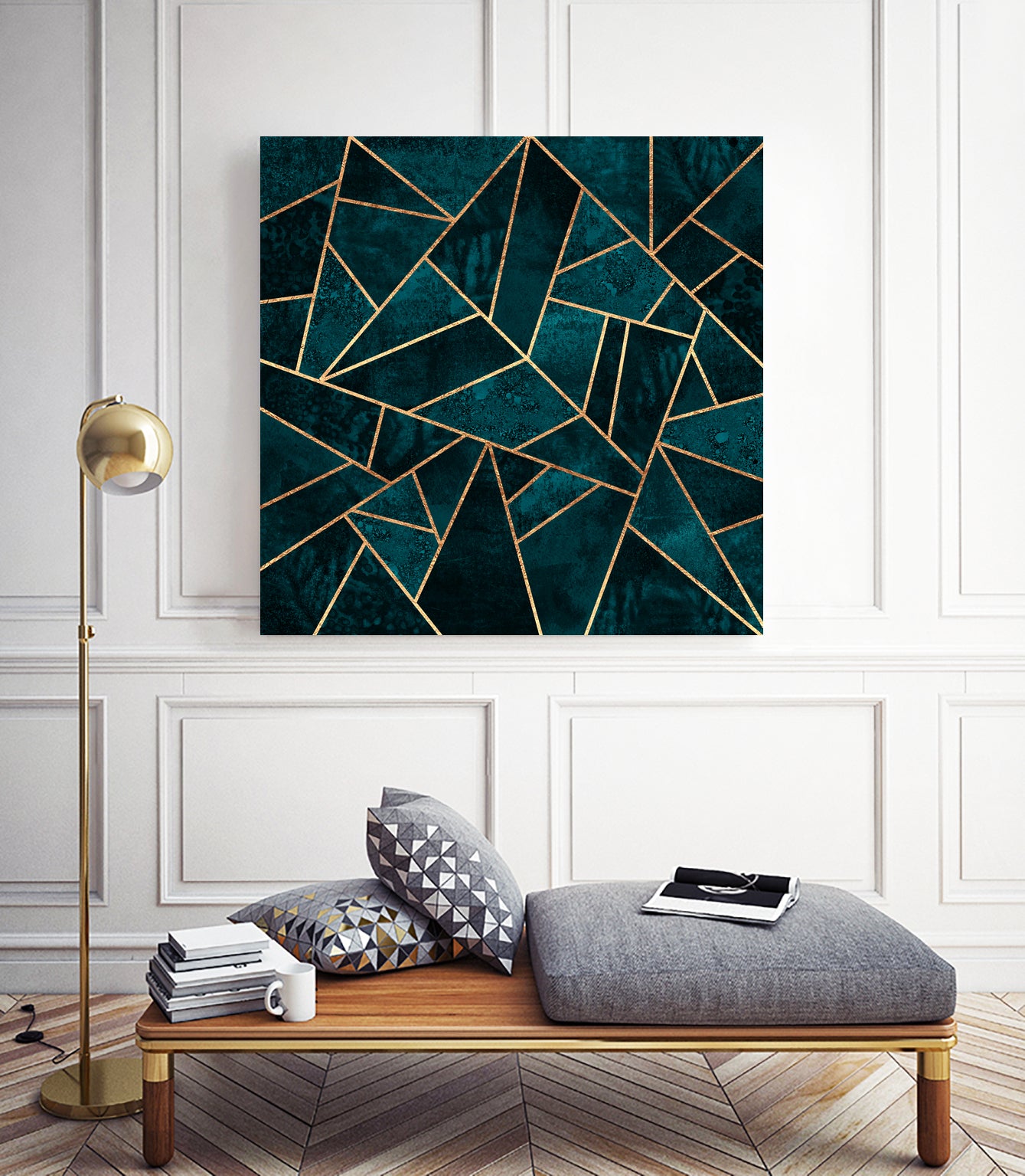 Deep Teal Stone by Elisabeth Fredriksson on GIANT ART - blue digital drawing