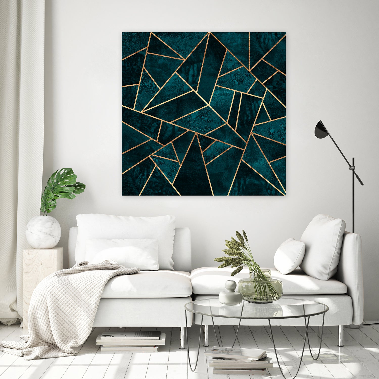 Deep Teal Stone by Elisabeth Fredriksson on GIANT ART - blue digital drawing