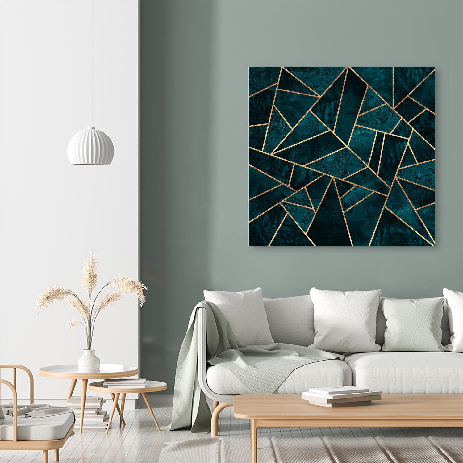 Deep Teal Stone by Elisabeth Fredriksson on GIANT ART - blue digital drawing