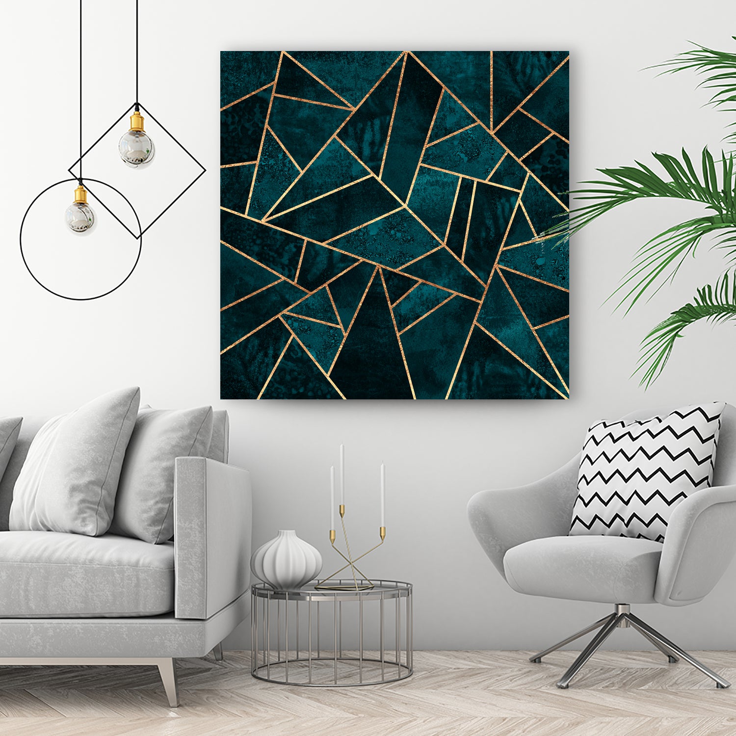 Deep Teal Stone by Elisabeth Fredriksson on GIANT ART - blue digital drawing