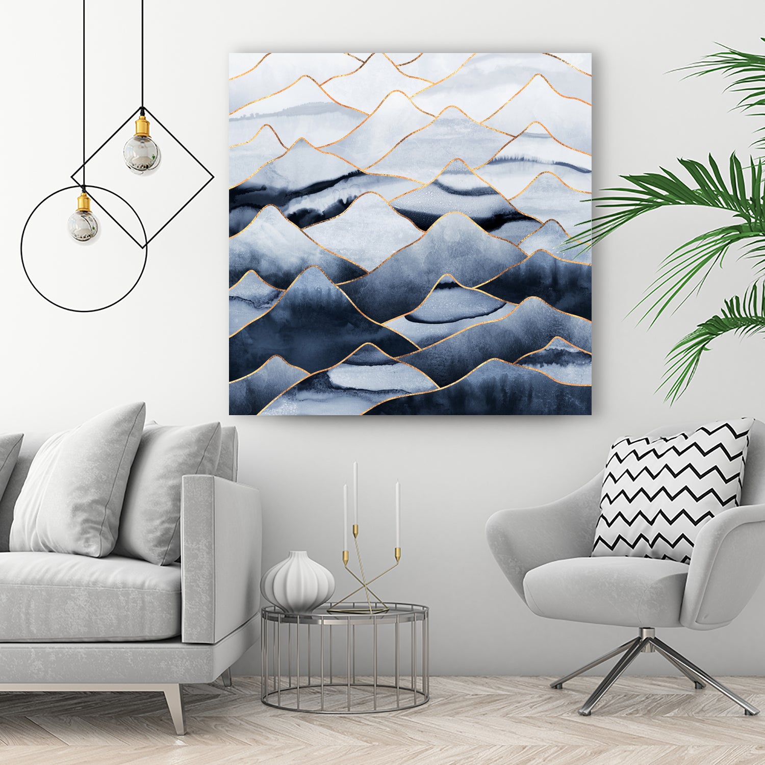 Mountains by Elisabeth Fredriksson on GIANT ART - blue digital drawing