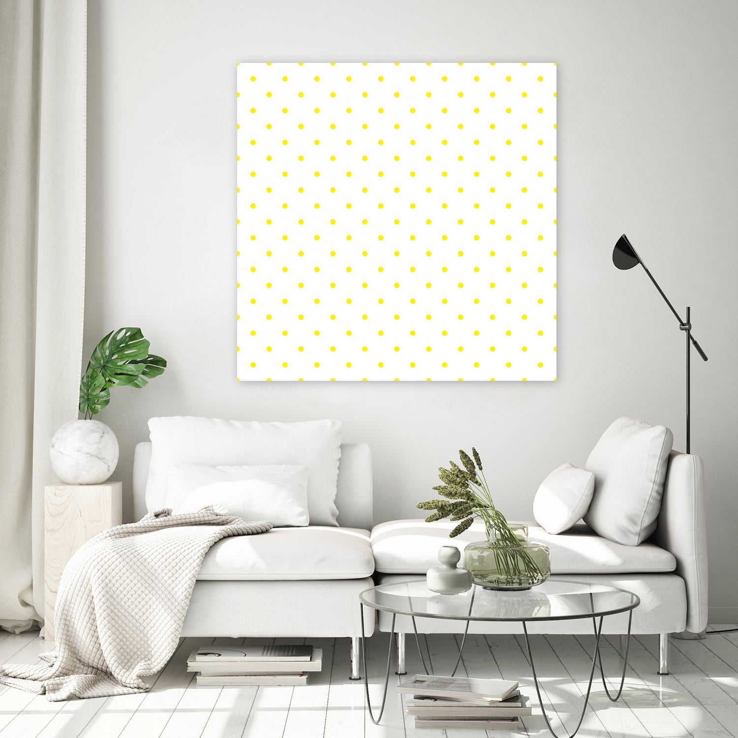 Small Yellow Polka Dots Pattern by David Kessler on GIANT ART - yellow digital painting