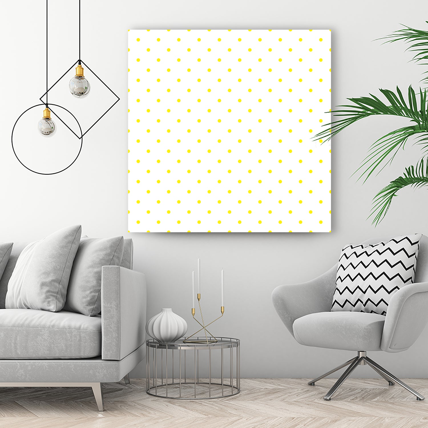 Small Yellow Polka Dots Pattern by David Kessler on GIANT ART - yellow digital painting