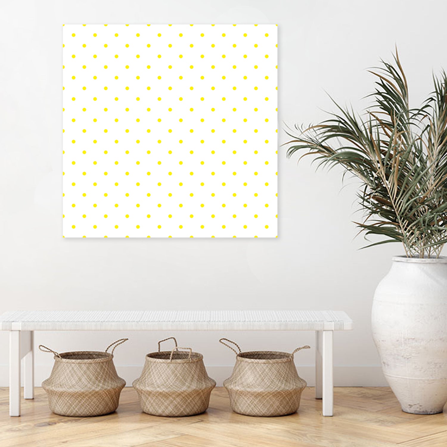 Small Yellow Polka Dots Pattern by David Kessler on GIANT ART - yellow digital painting