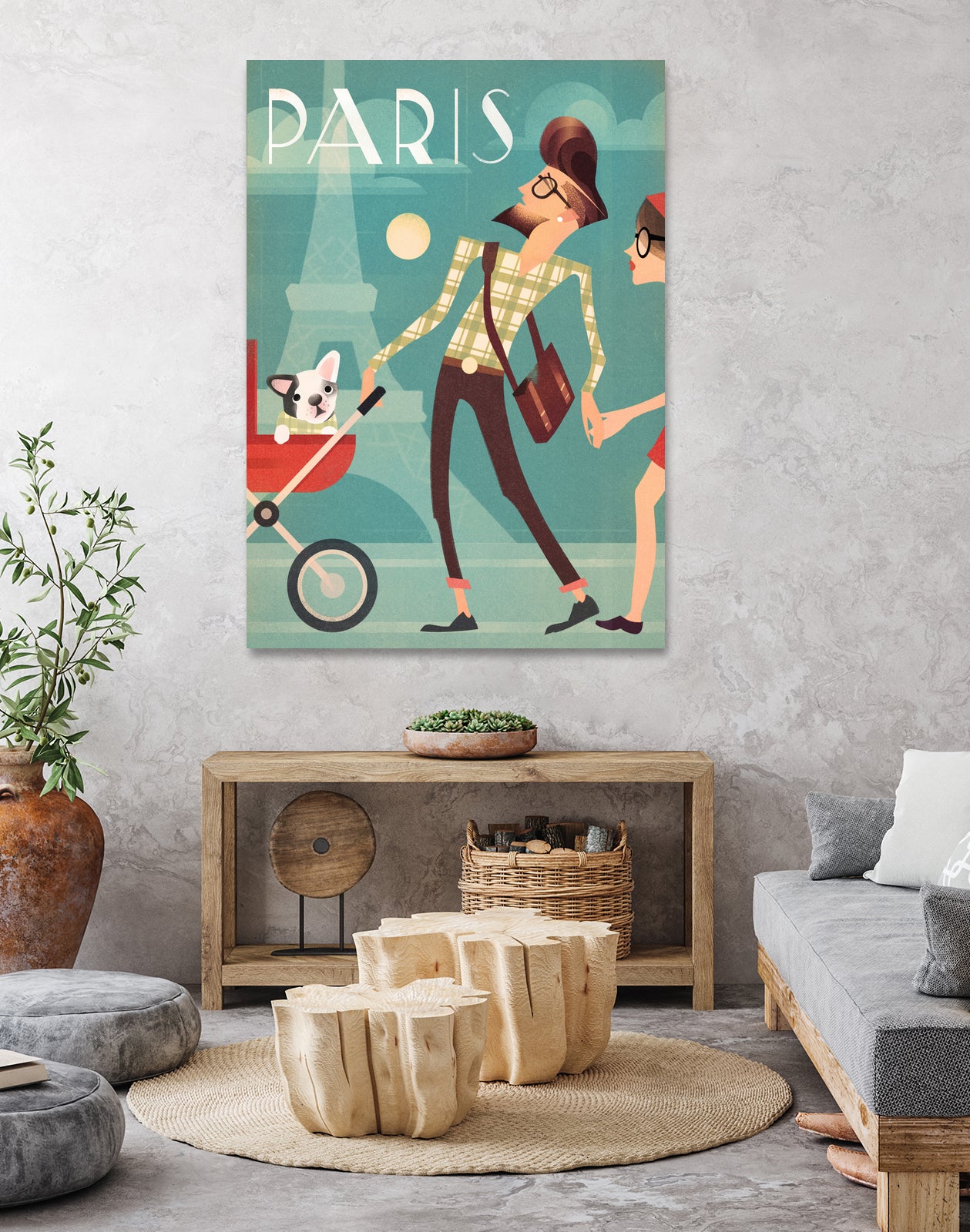 Paris Vintage Travel by Martin Wickstrom on GIANT ART - blue digital painting