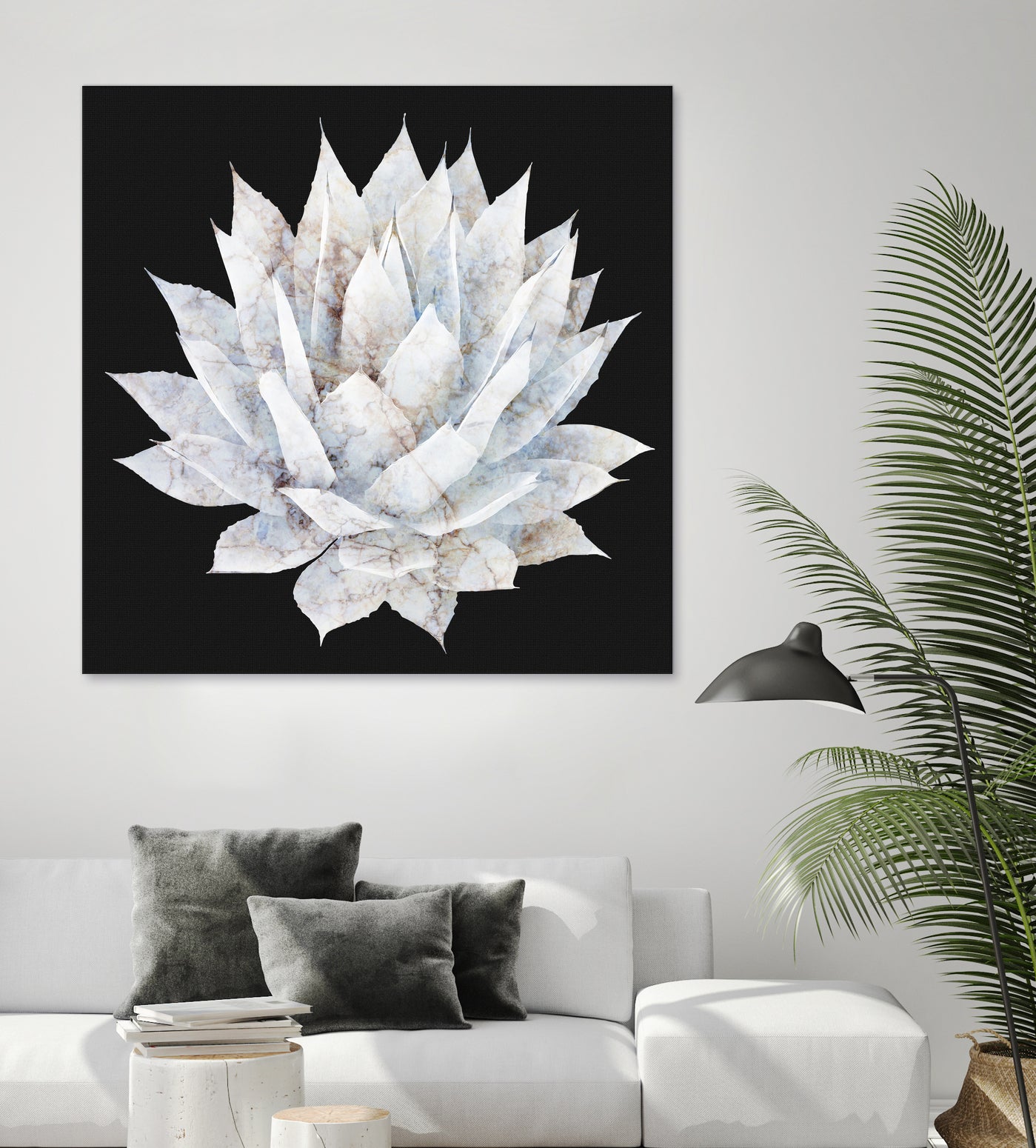 White Marble Agave Plant by amini 54 on GIANT ART - white digital painting