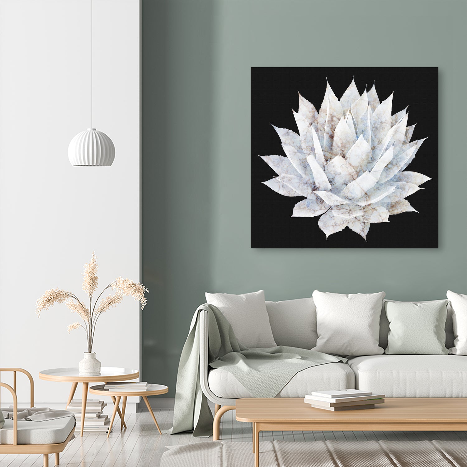 White Marble Agave Plant by amini 54 on GIANT ART - white digital painting