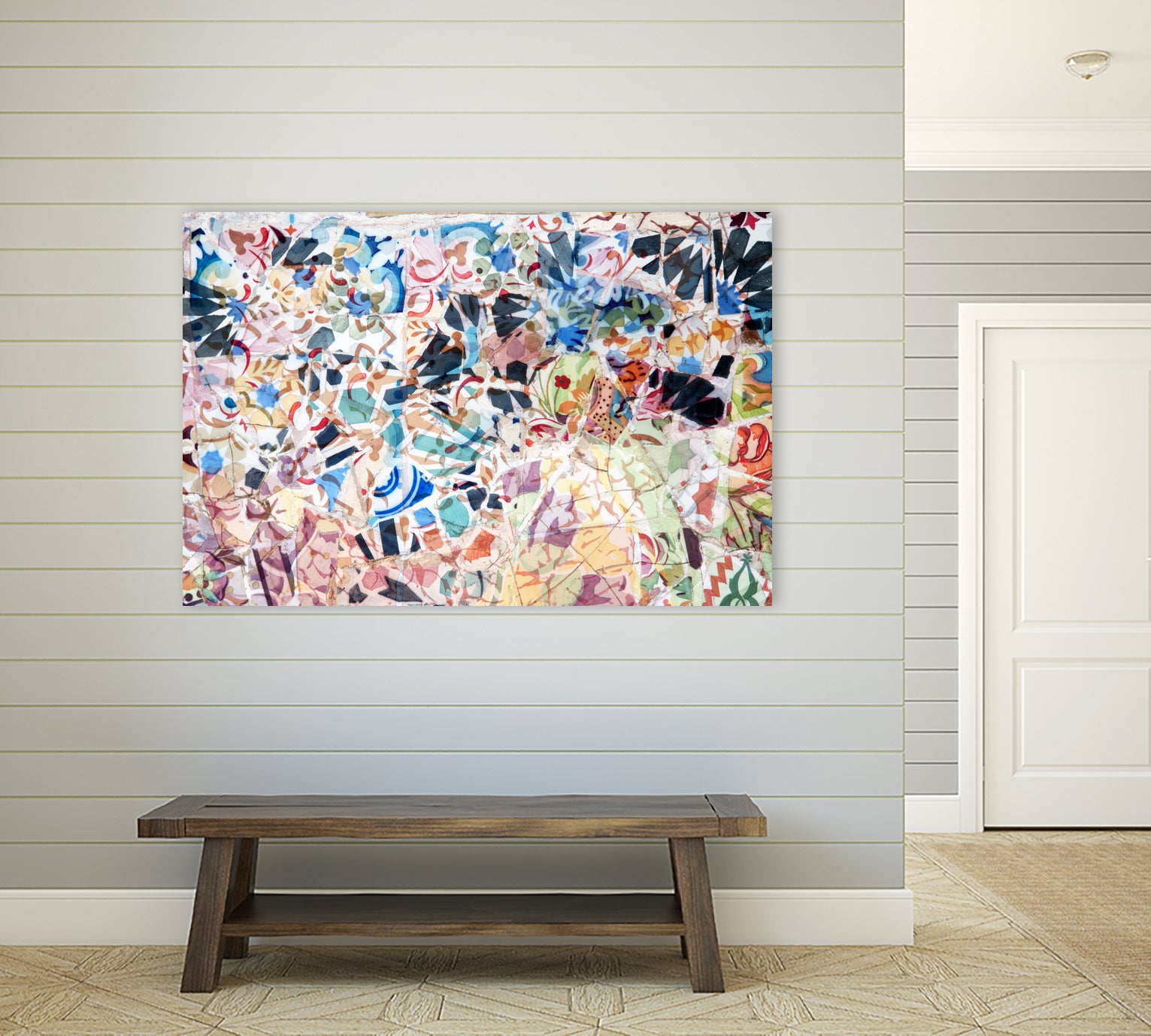 Mosaic of Barcelona VII by amini 54 on GIANT ART - red photo illustration