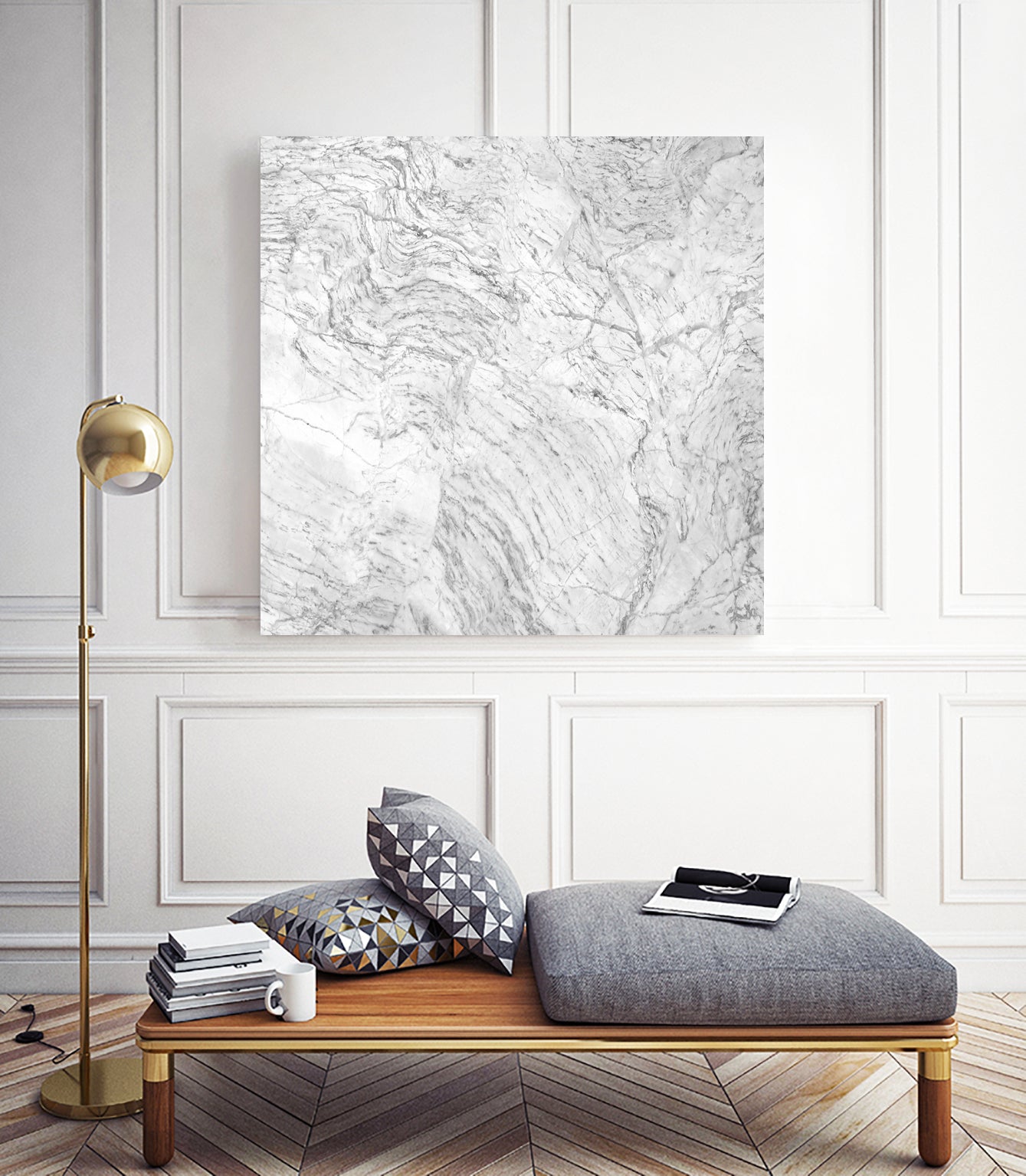 White Marble IV by amini 54 on GIANT ART - white photo manipulation