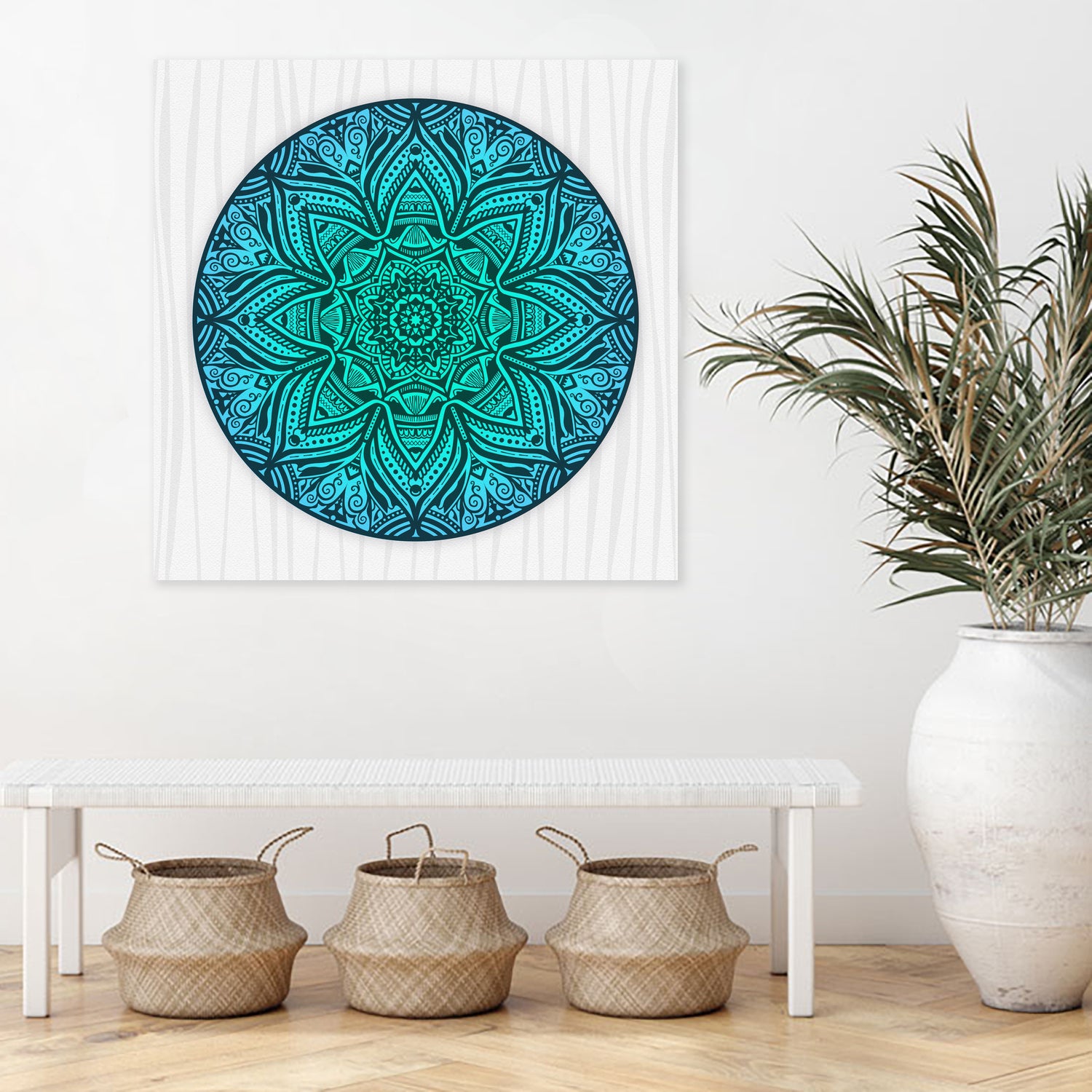 Mandala Aqua by Georgi Zhelyazkov on GIANT ART - blue vector illustration