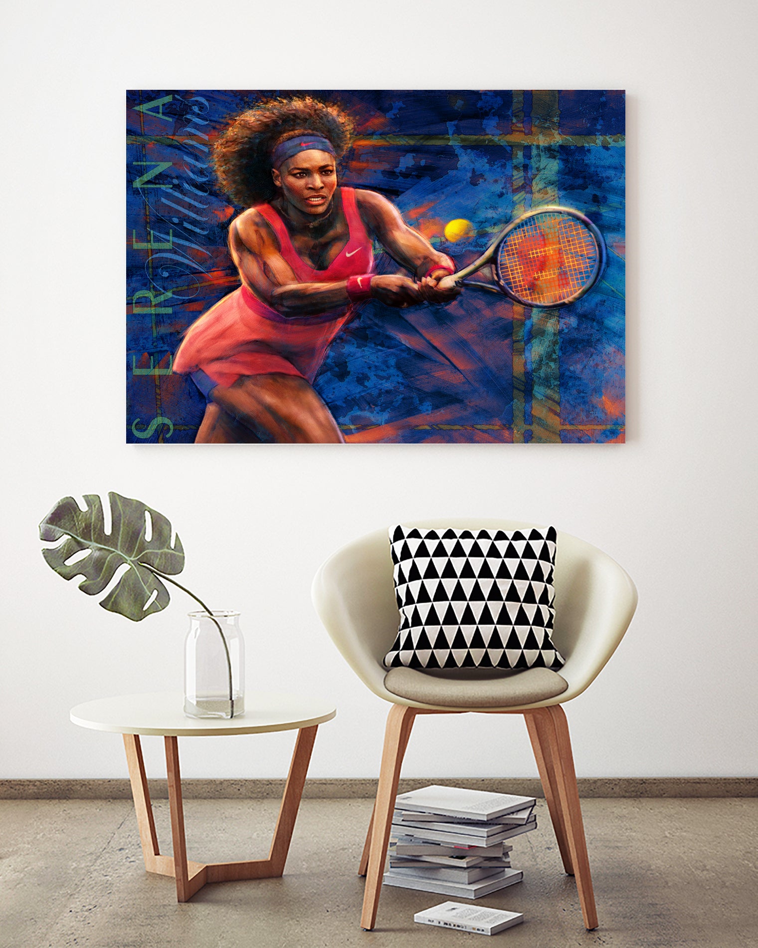 Serena Williams by Allan Burch on GIANT ART - blue digital painting