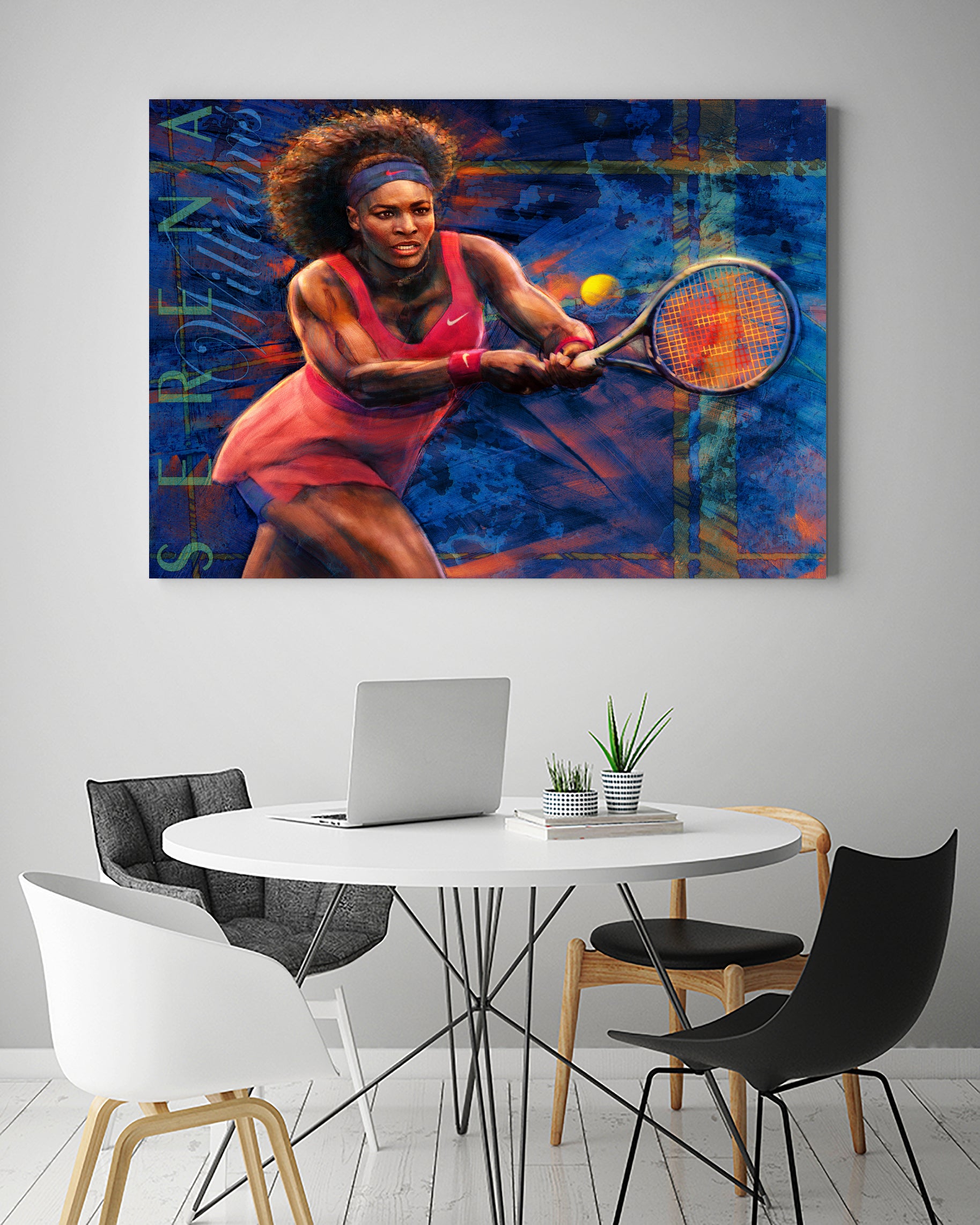 Serena Williams by Allan Burch on GIANT ART - blue digital painting
