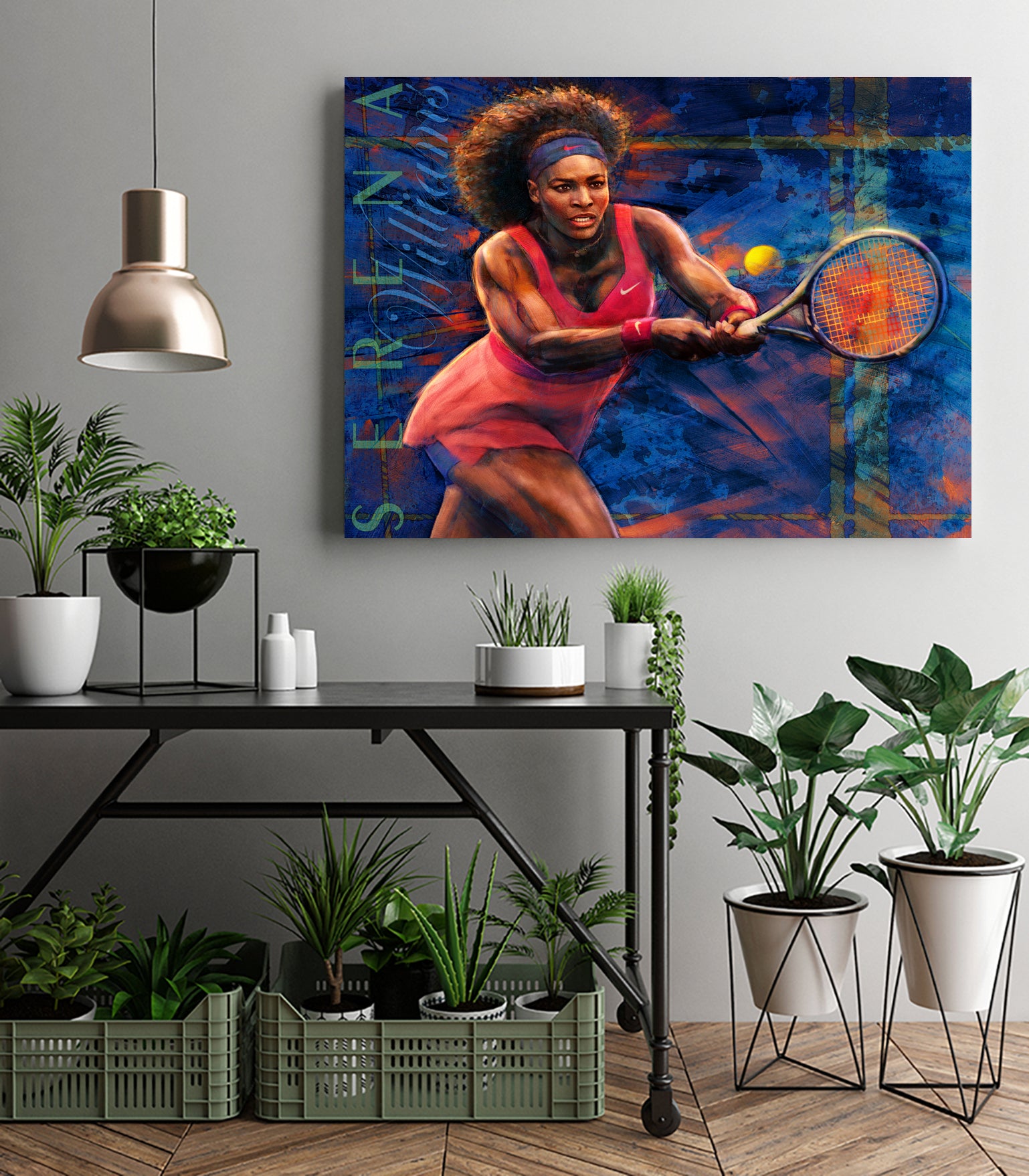 Serena Williams by Allan Burch on GIANT ART - blue digital painting