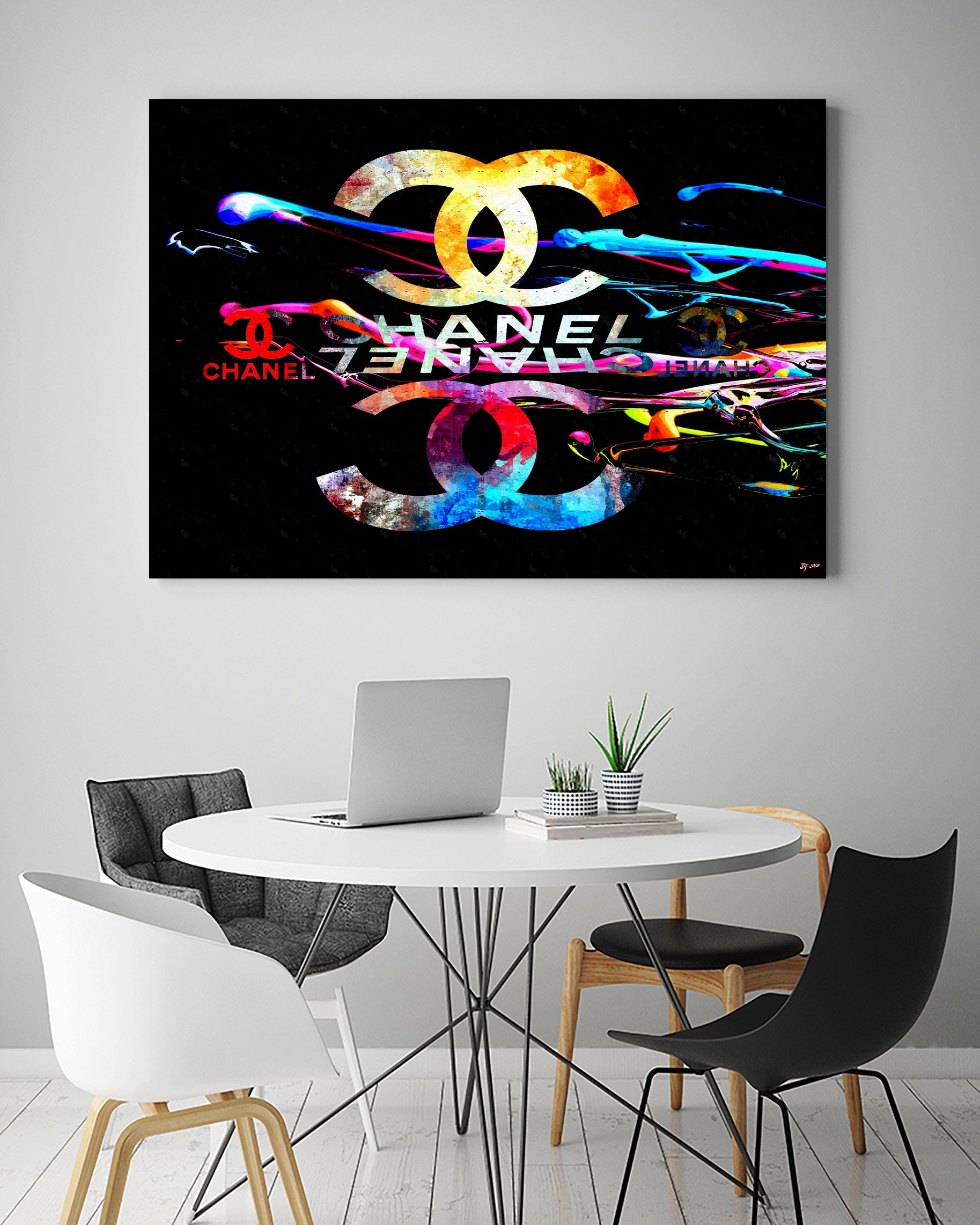 Chanel Mirroring by Daniel Janda on GIANT ART - black mixed media