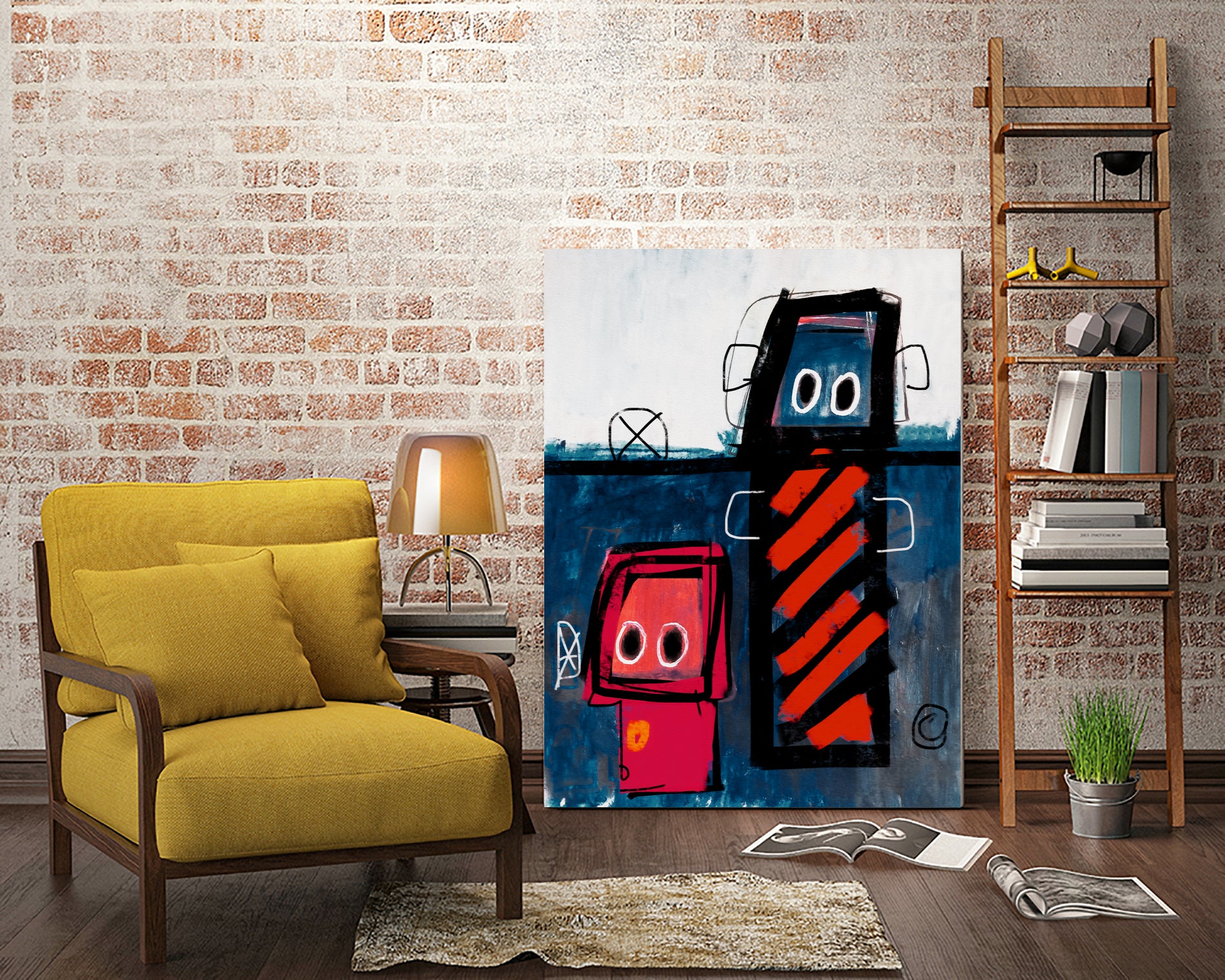 Friends by Daniel Malta on GIANT ART - blue digital painting