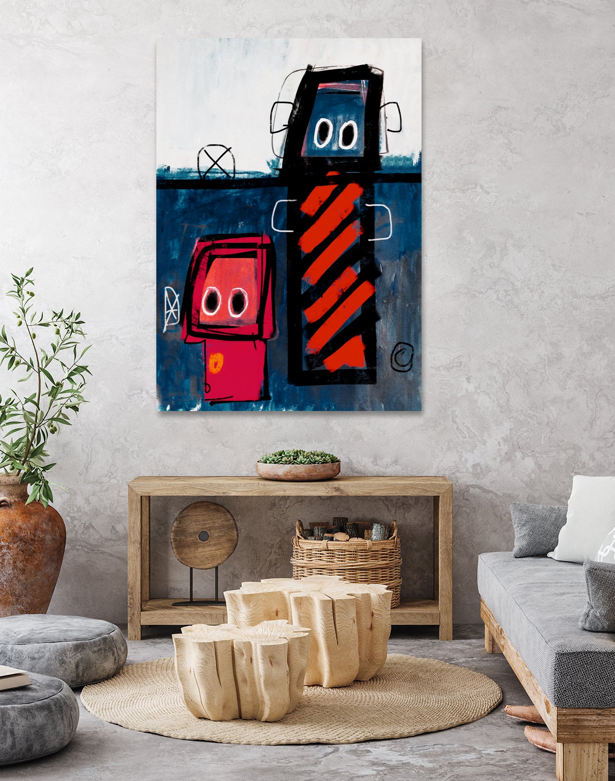 Friends by Daniel Malta on GIANT ART - blue digital painting