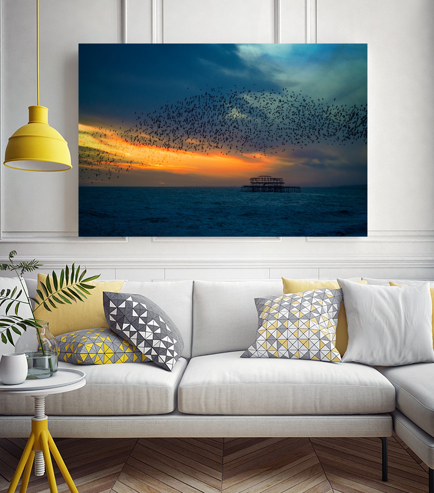 Starling Sunset by Chris Lord on GIANT ART - blue photo illustration