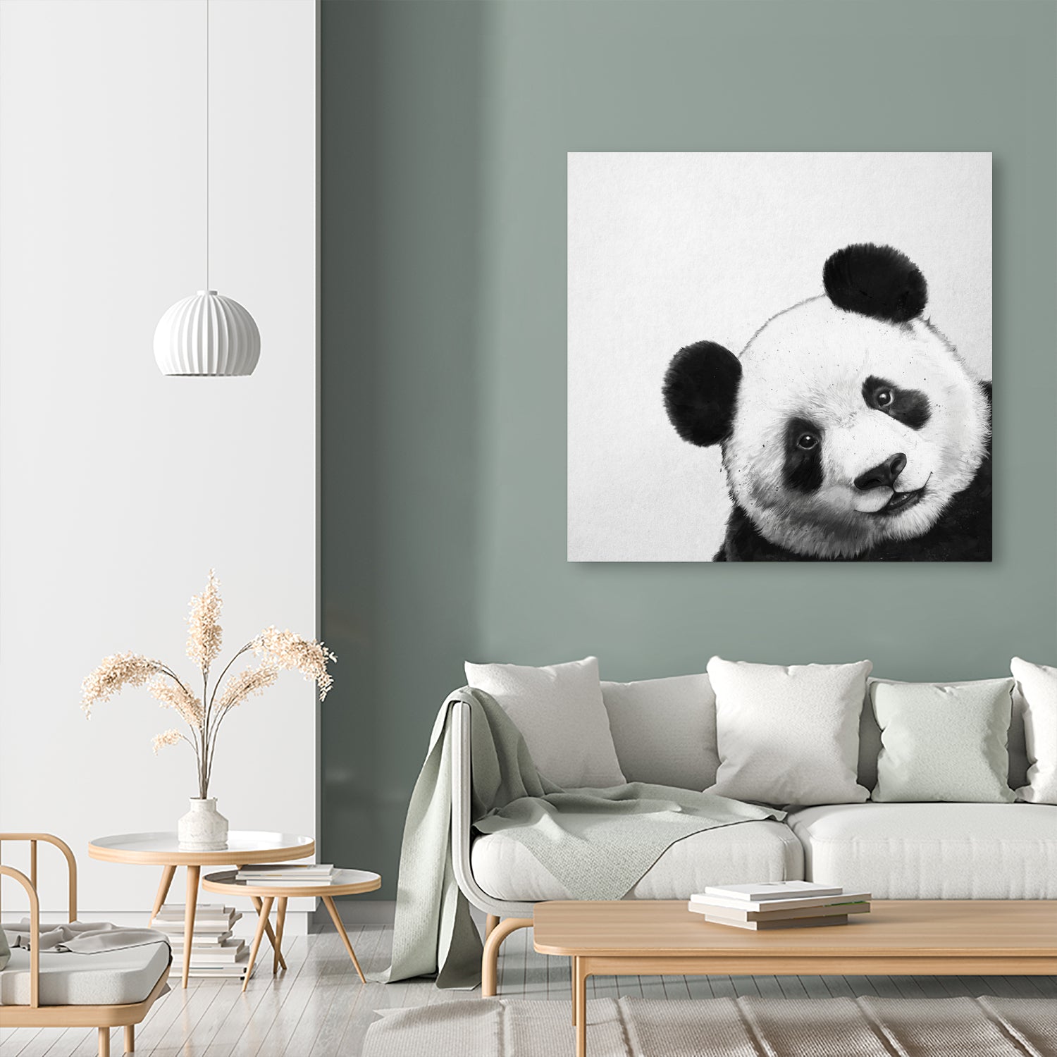 Peekaboo Panda by Laura Graves on GIANT ART - black digital painting